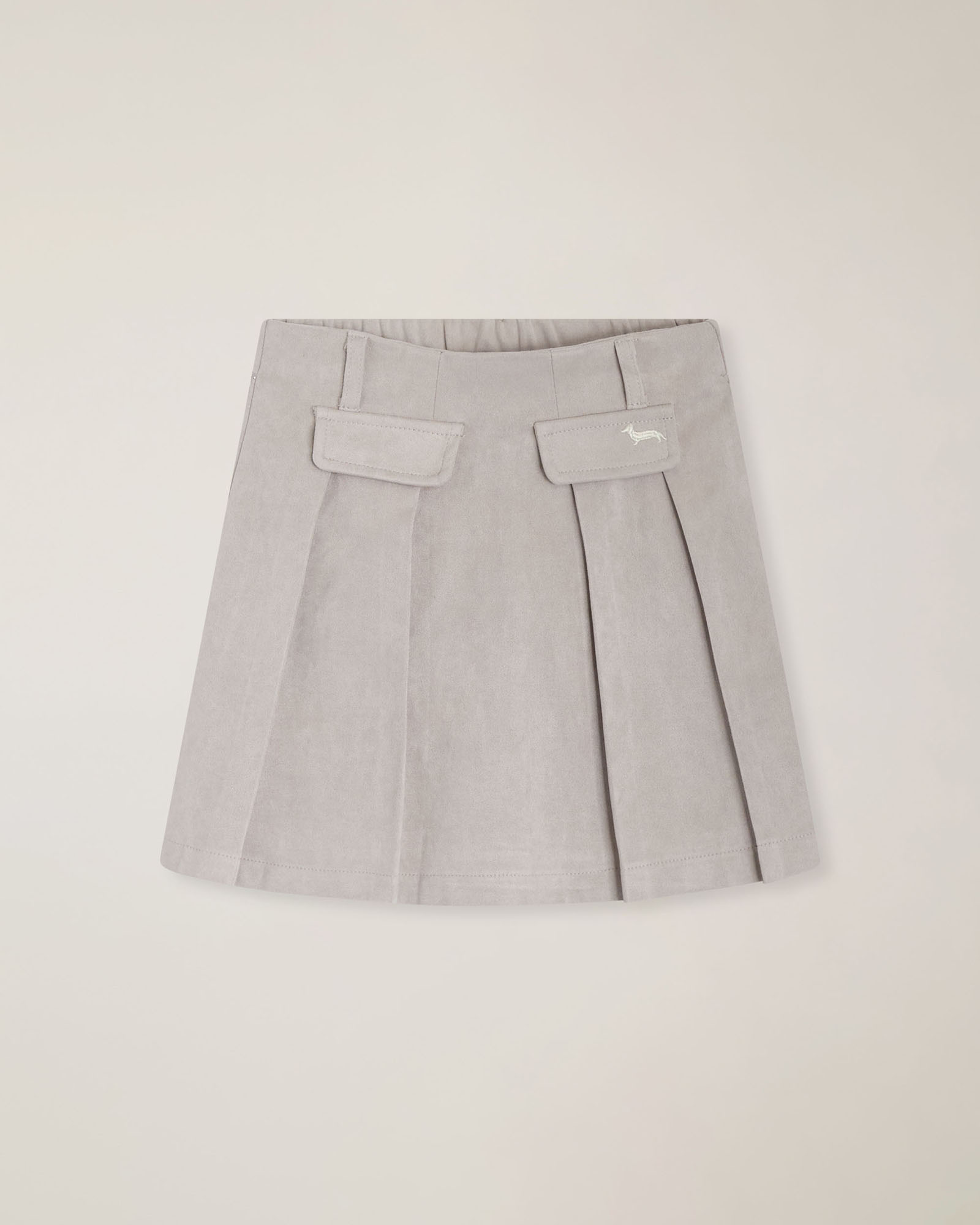 Eco-leather skirt with embroidered logo