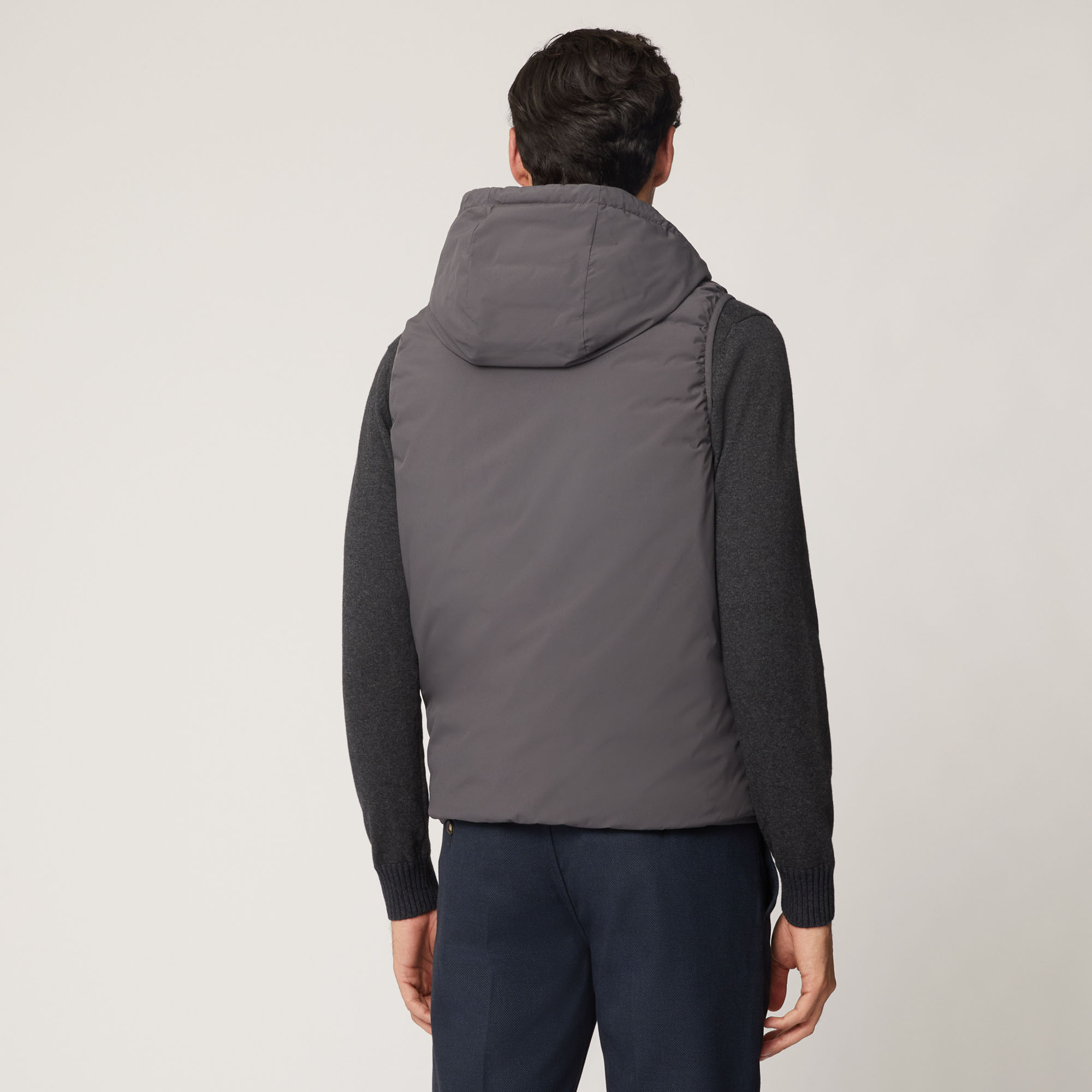 Smanicato Reversibile Con Cappuccio, Grigio, large image number 1