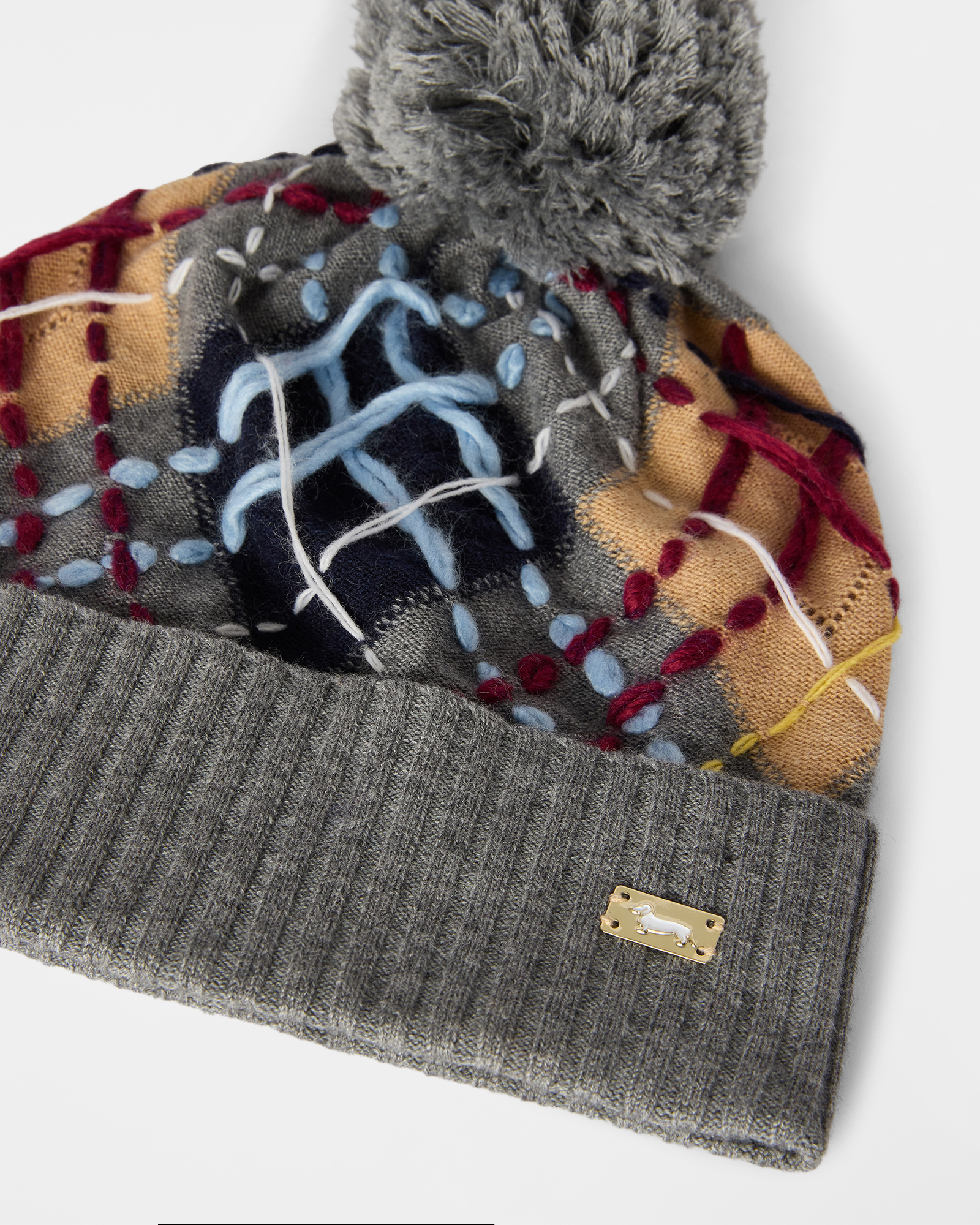 Argyle beanie, GRAY, large image number 3