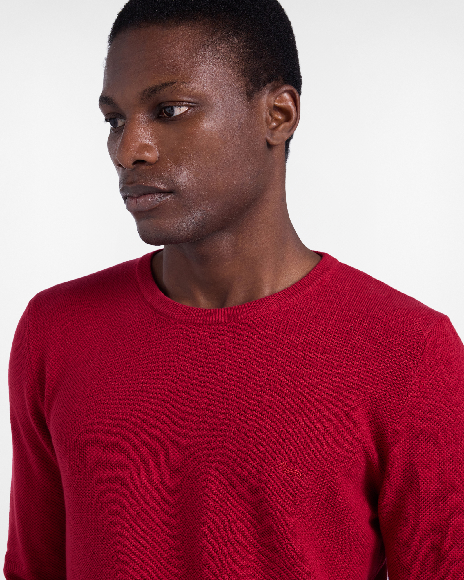 Crewneck pullover with 3D processing, Red, large image number 2