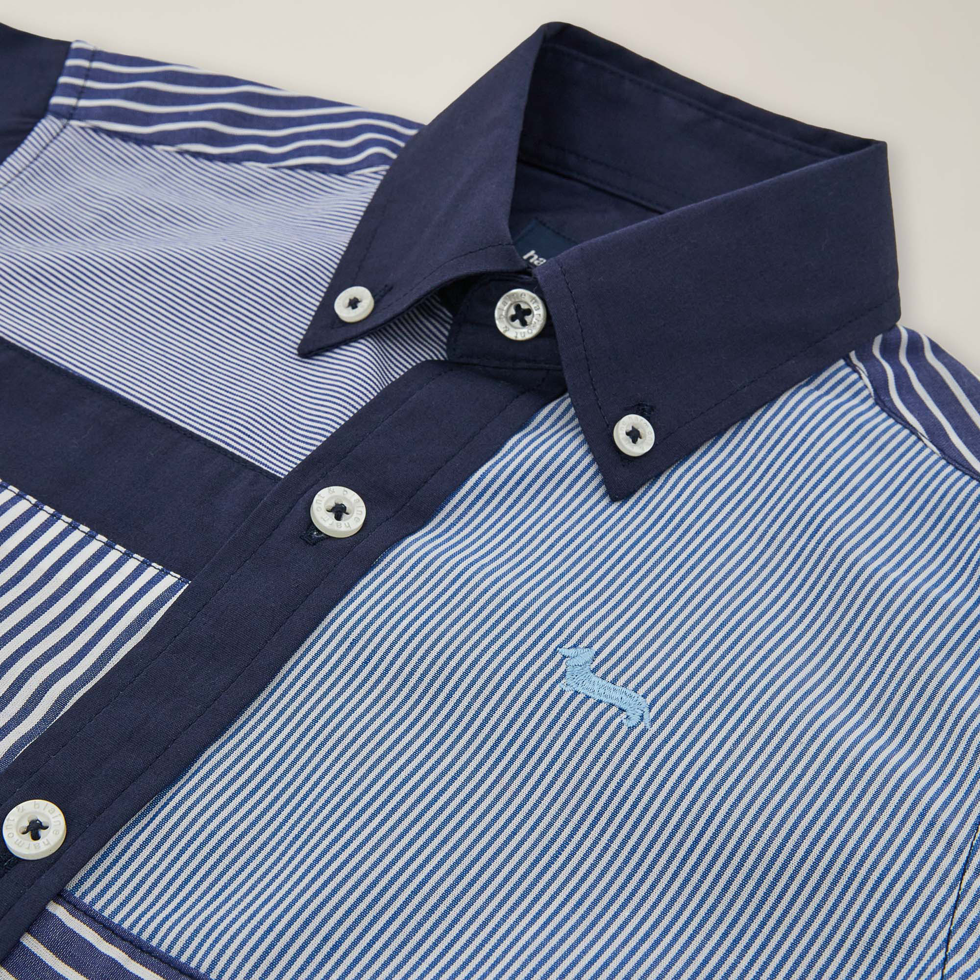 Poplin patchwork shirt, Navy blue, large image number 2