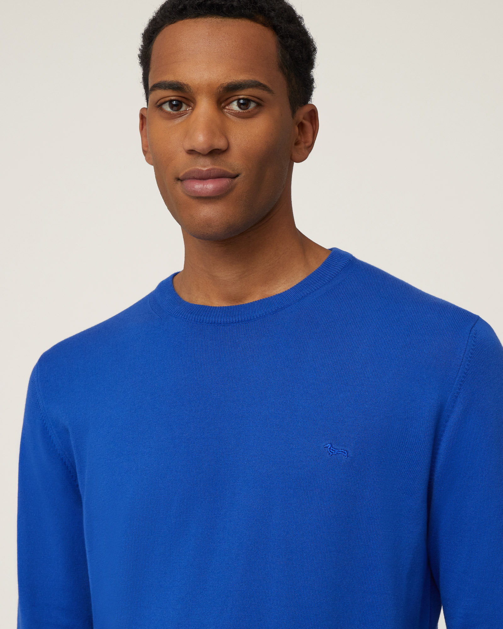 Cotton Crew Neck Pullover, Light Blue, large image number 2
