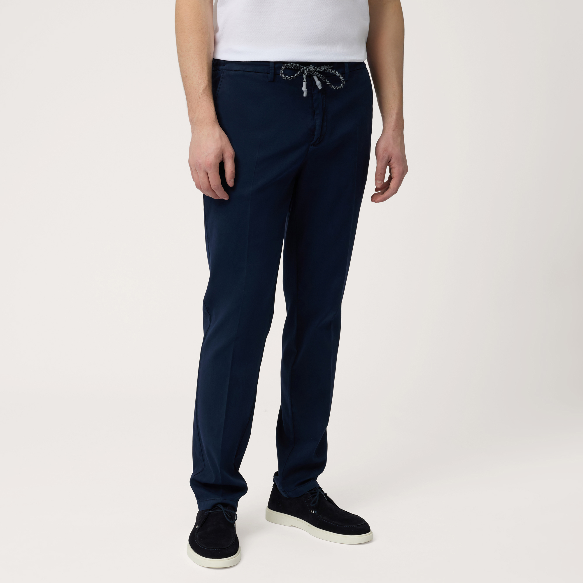 Pantaloni Jogger In Cotone, Blu Navy, large