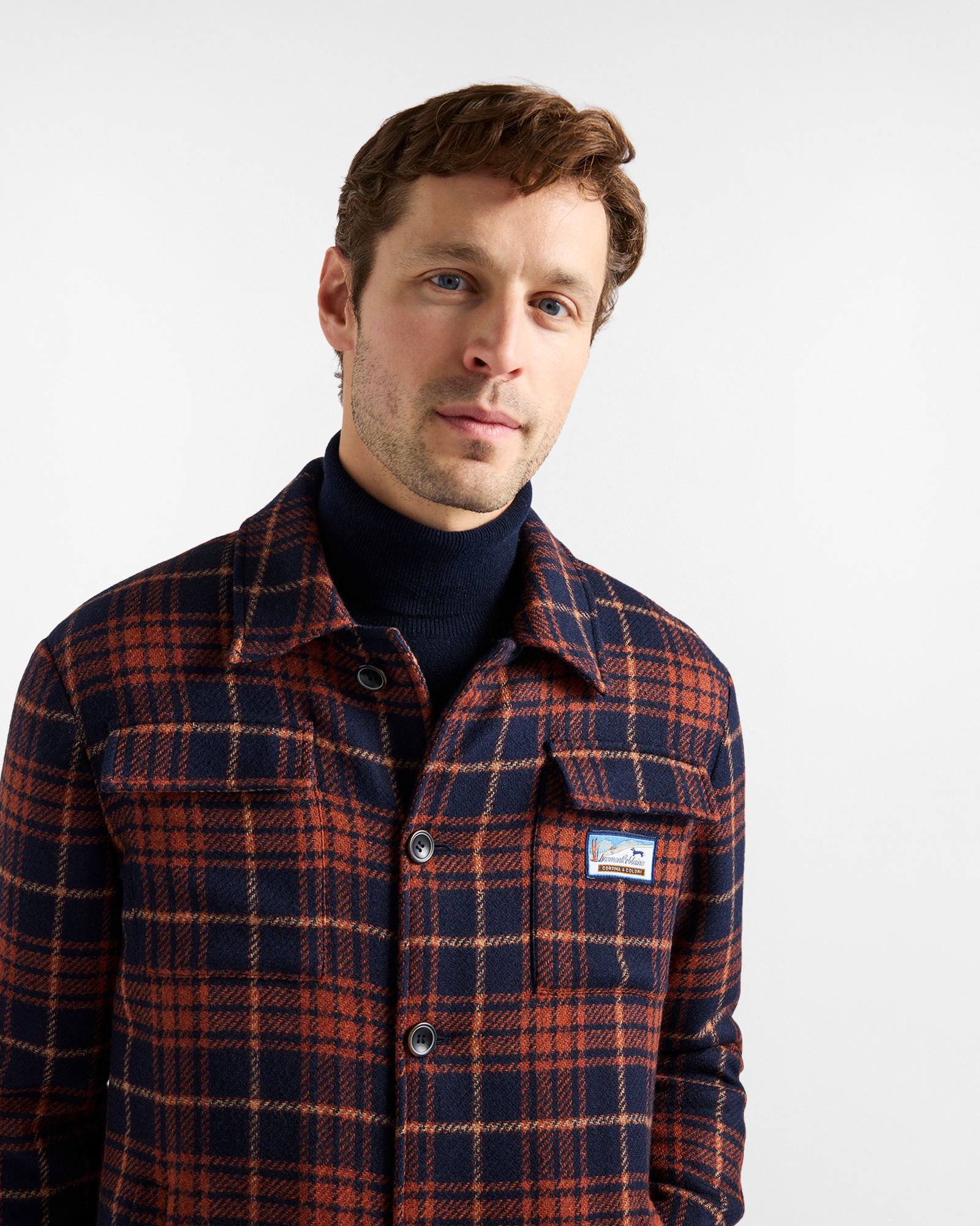 Cashmere-Blend Overshirt 'Cortina a Colori', Marine Blue, large image number 2