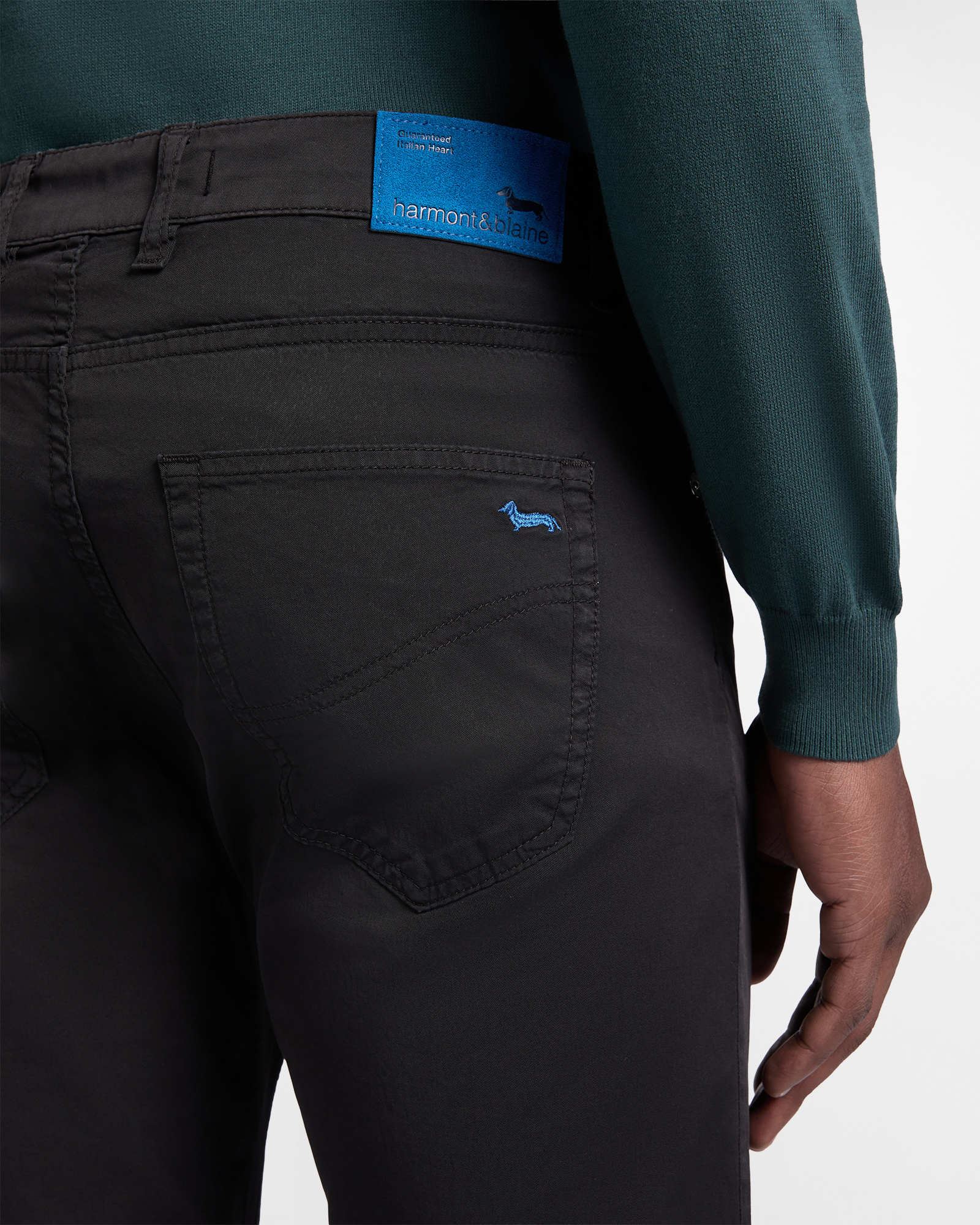Narrow-fit five-pocket trousers, Black, large image number 2