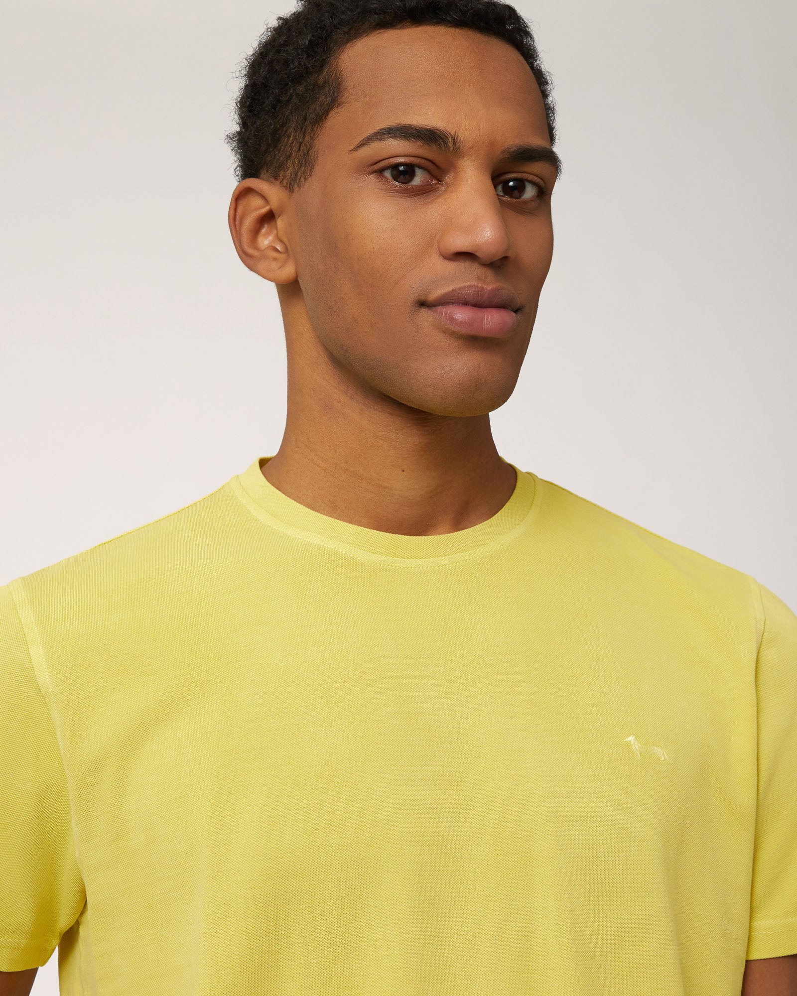 T-Shirt Girocollo In Cotone, Verde Lime, large image number 2