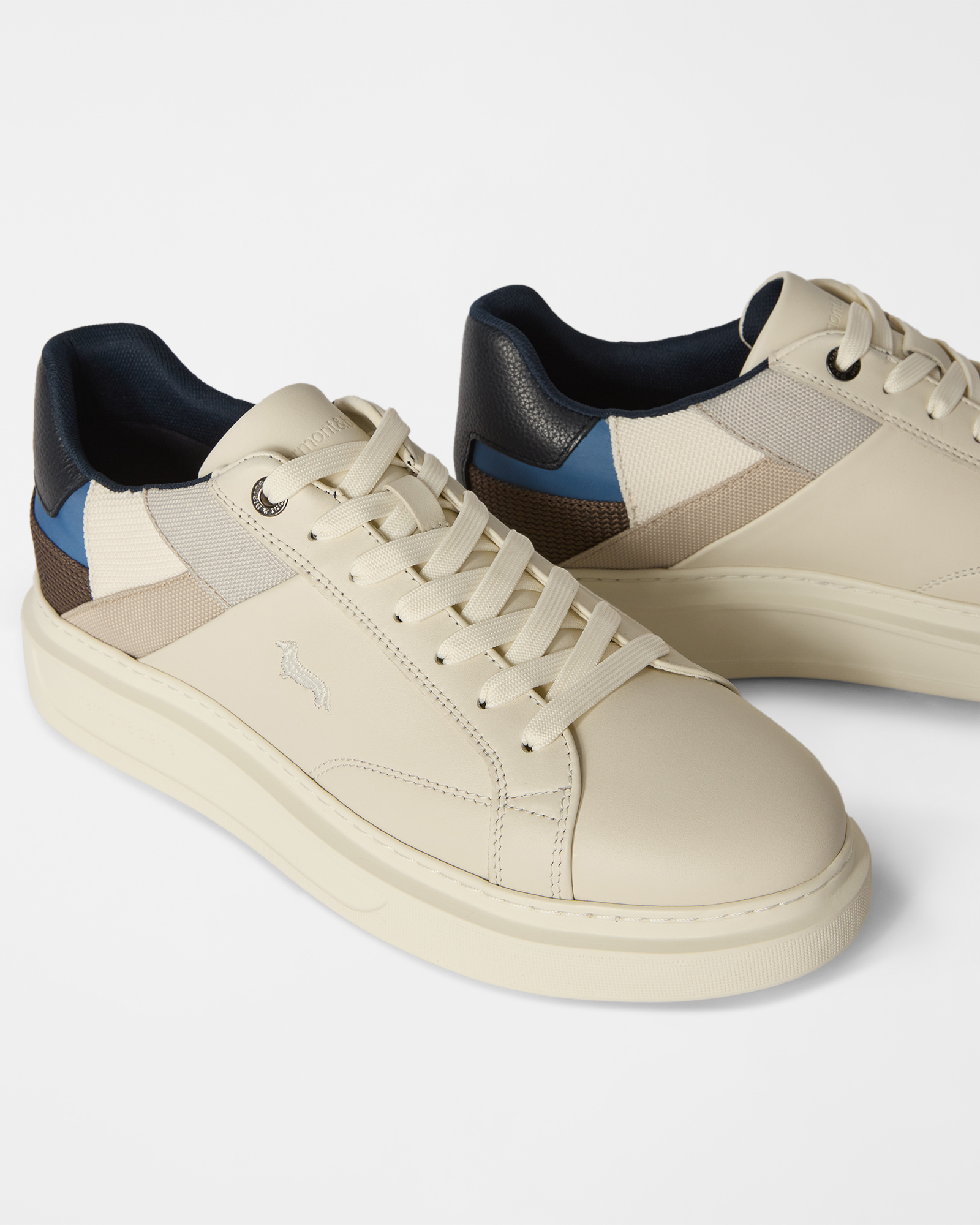MEN'S CALF-TEX FABRIC SHOE, OFF WHITE - MULTICOLOR, large image number 3
