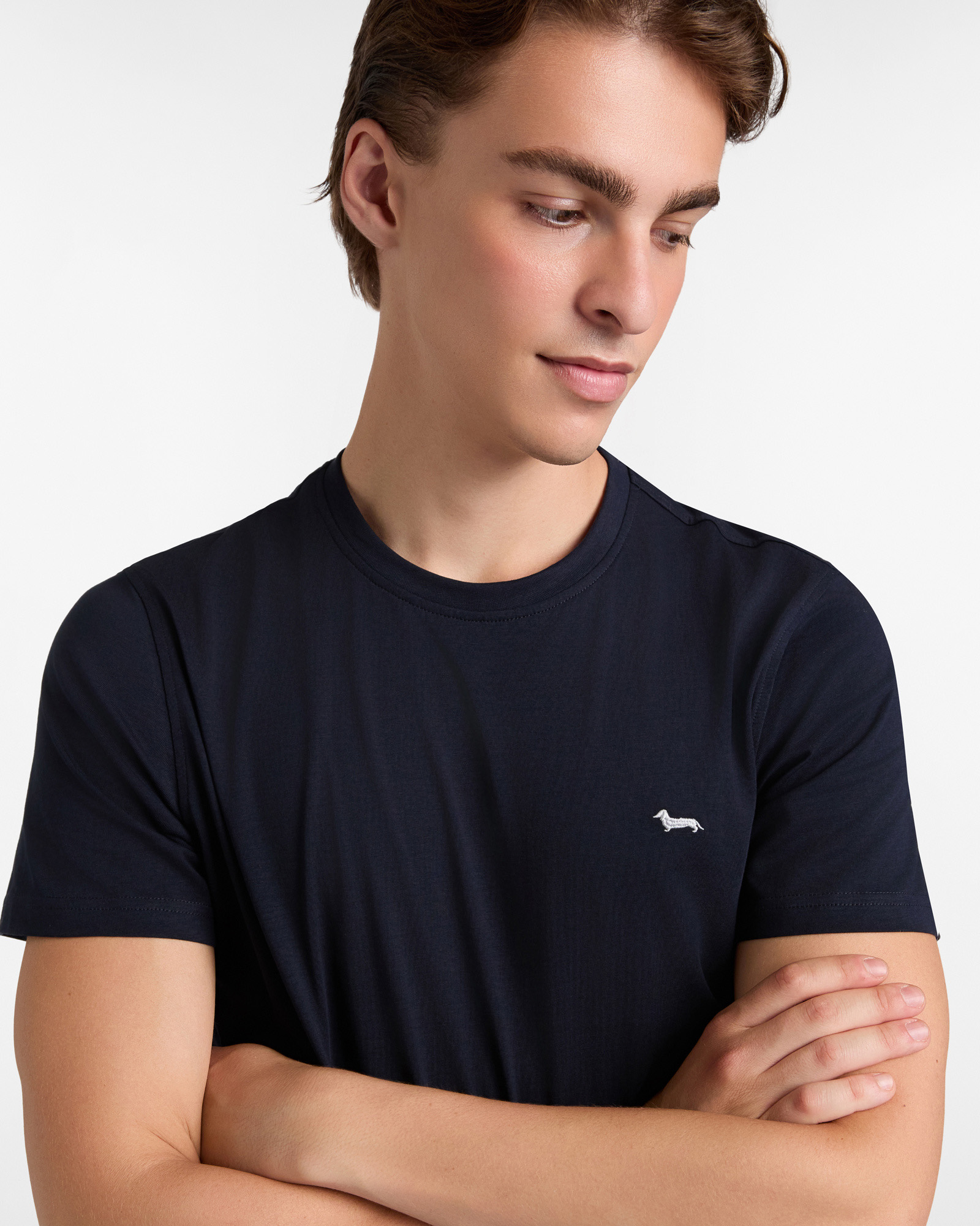 Essentials t shirt in plain coloured cotton, Blue, large image number 2