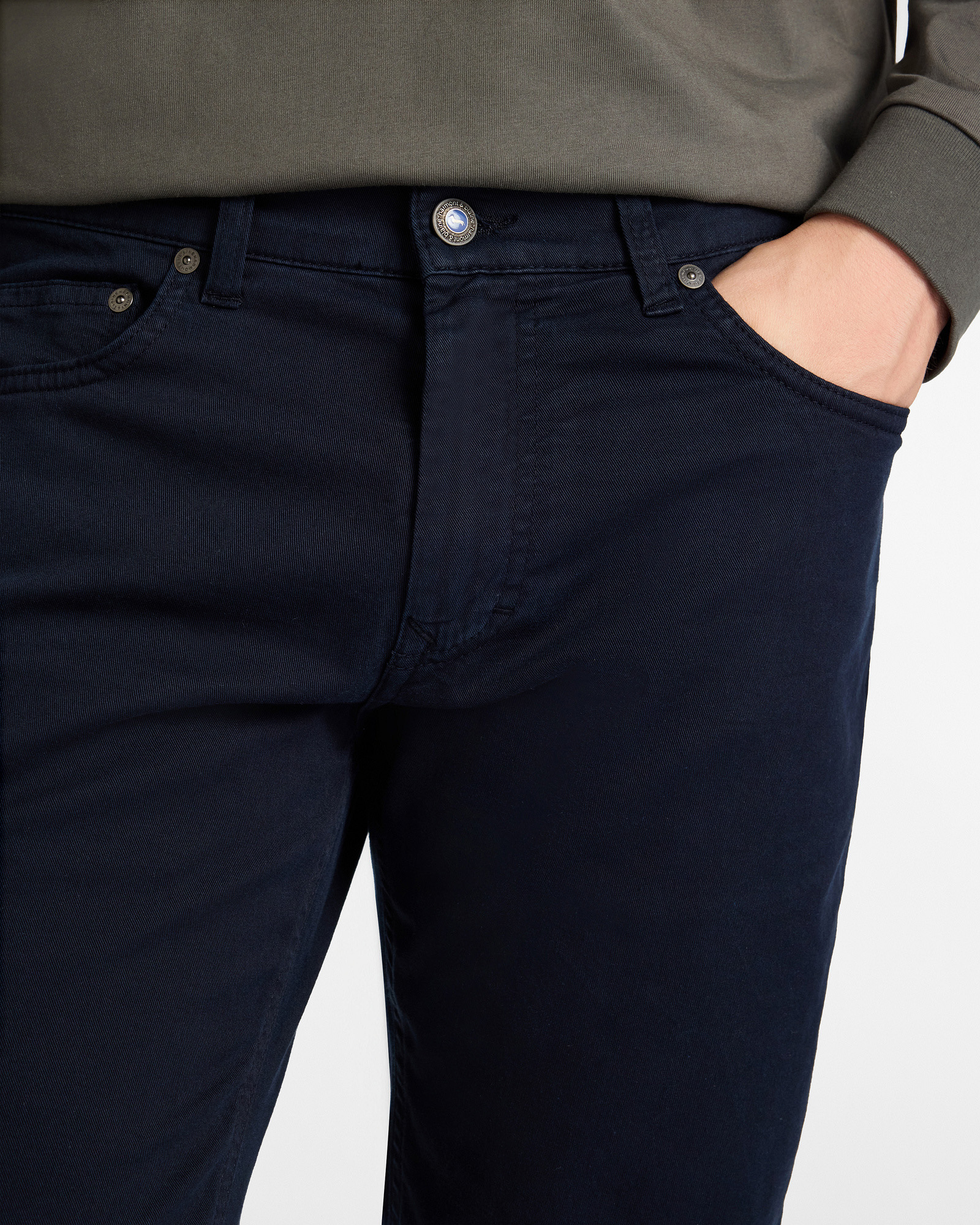 Essentials trousers in plain coloured cotton, Blue, large image number 2