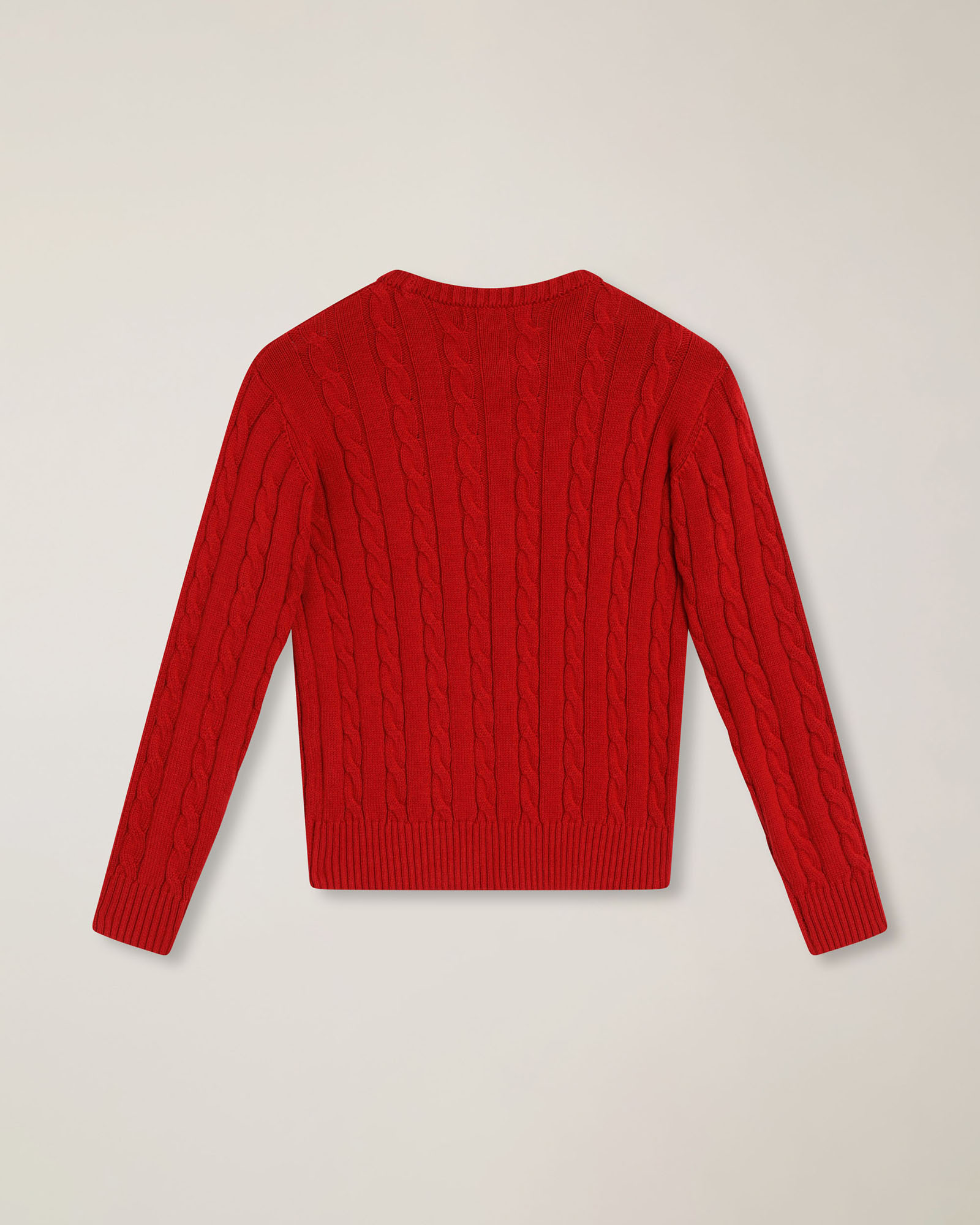 Cable knit sweater with embroidered logo