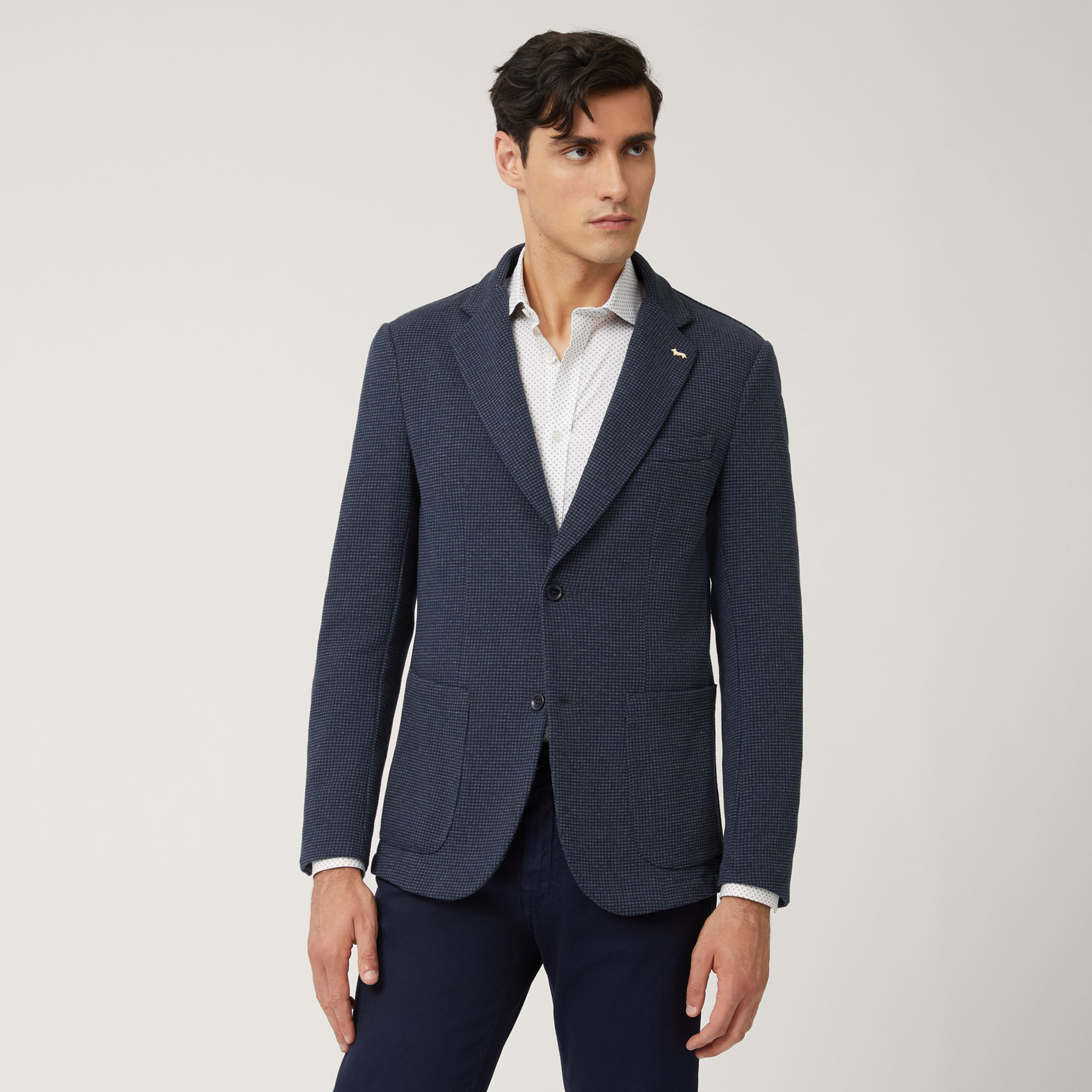 Giacca Destrutturata In Jersey Sale E Pepe, Blu Navy, large image number 0