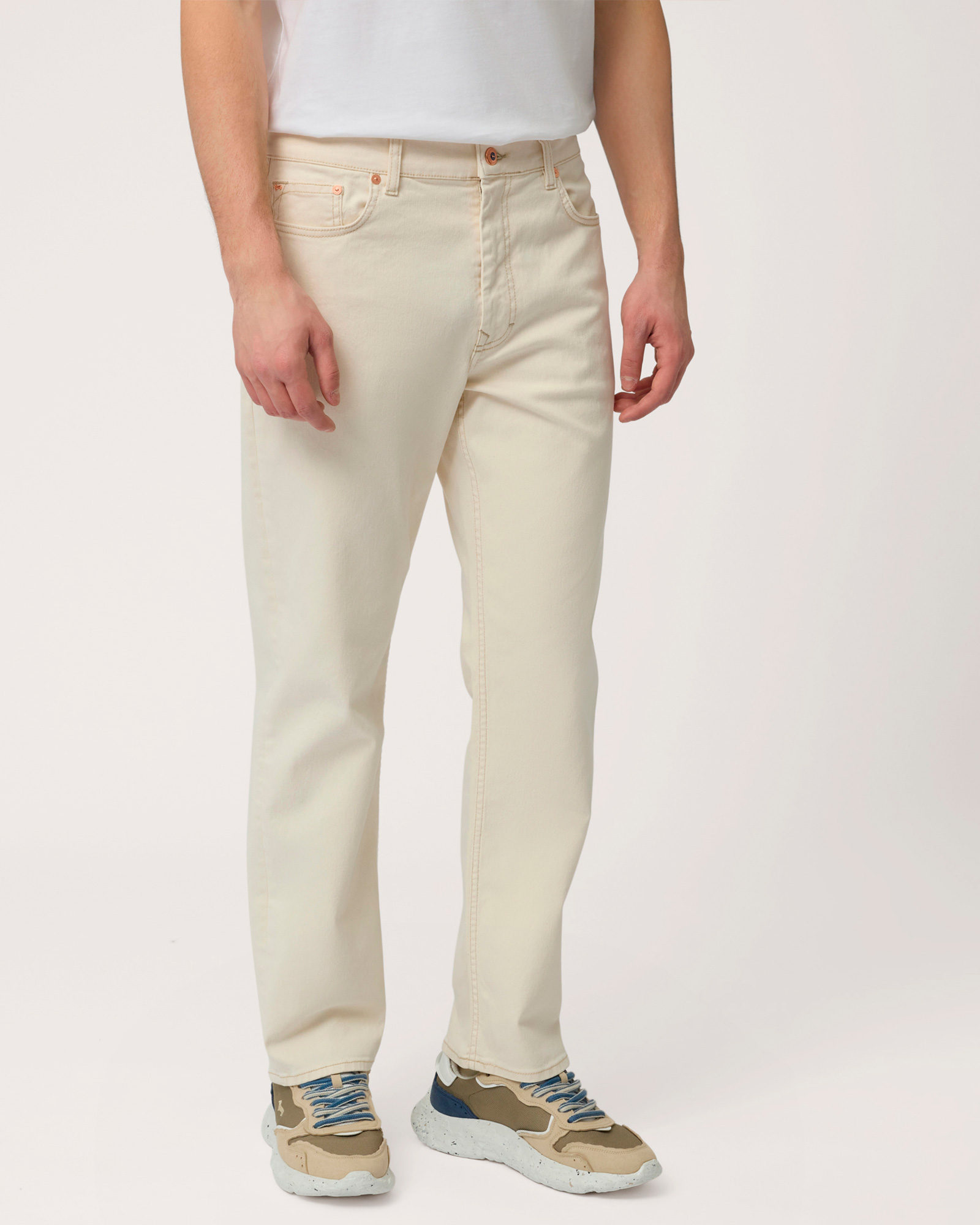 Straight Fit Pants, Creamy White, large image number 0