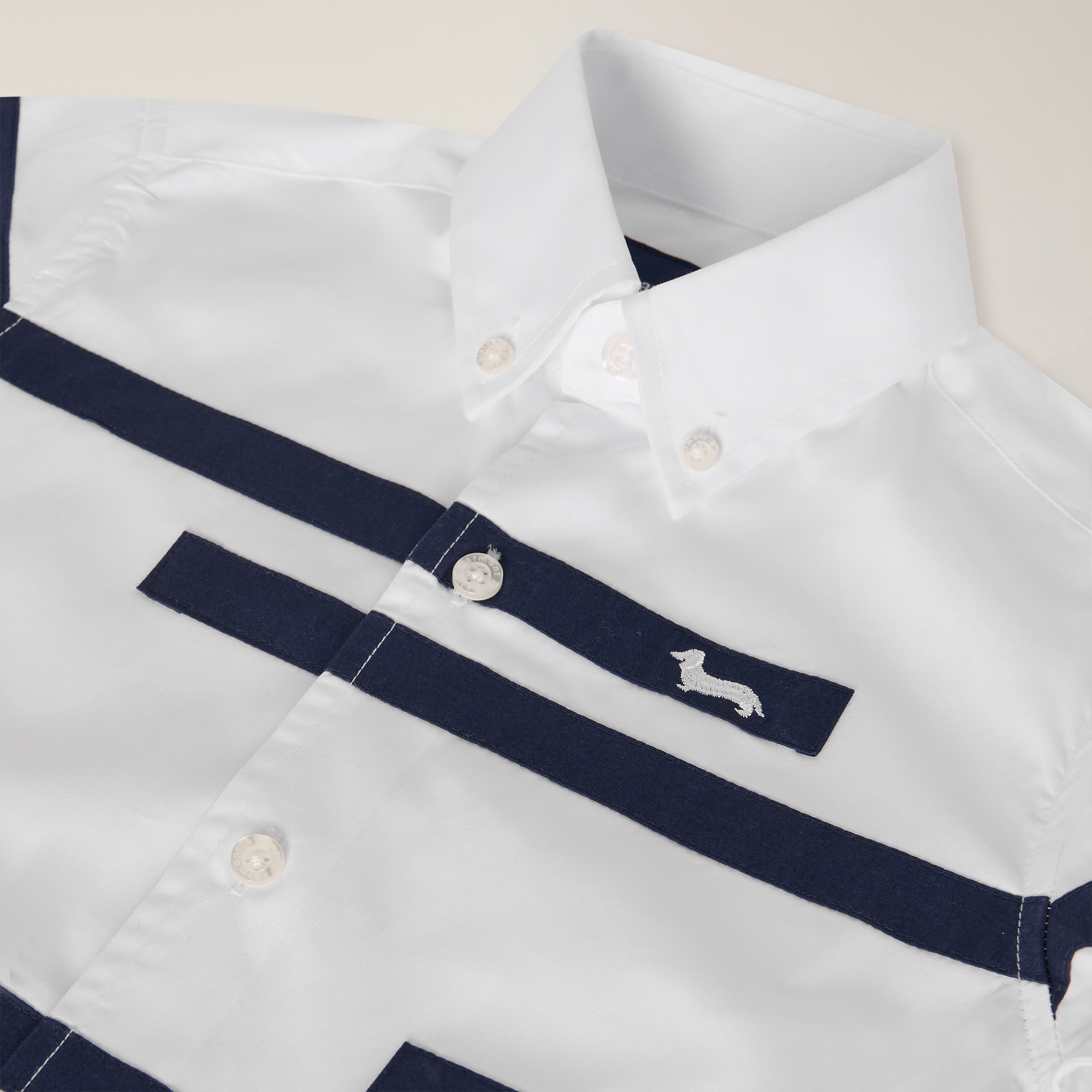 Camisa de popelina con bandas a contraste, Blanco, large image number 2