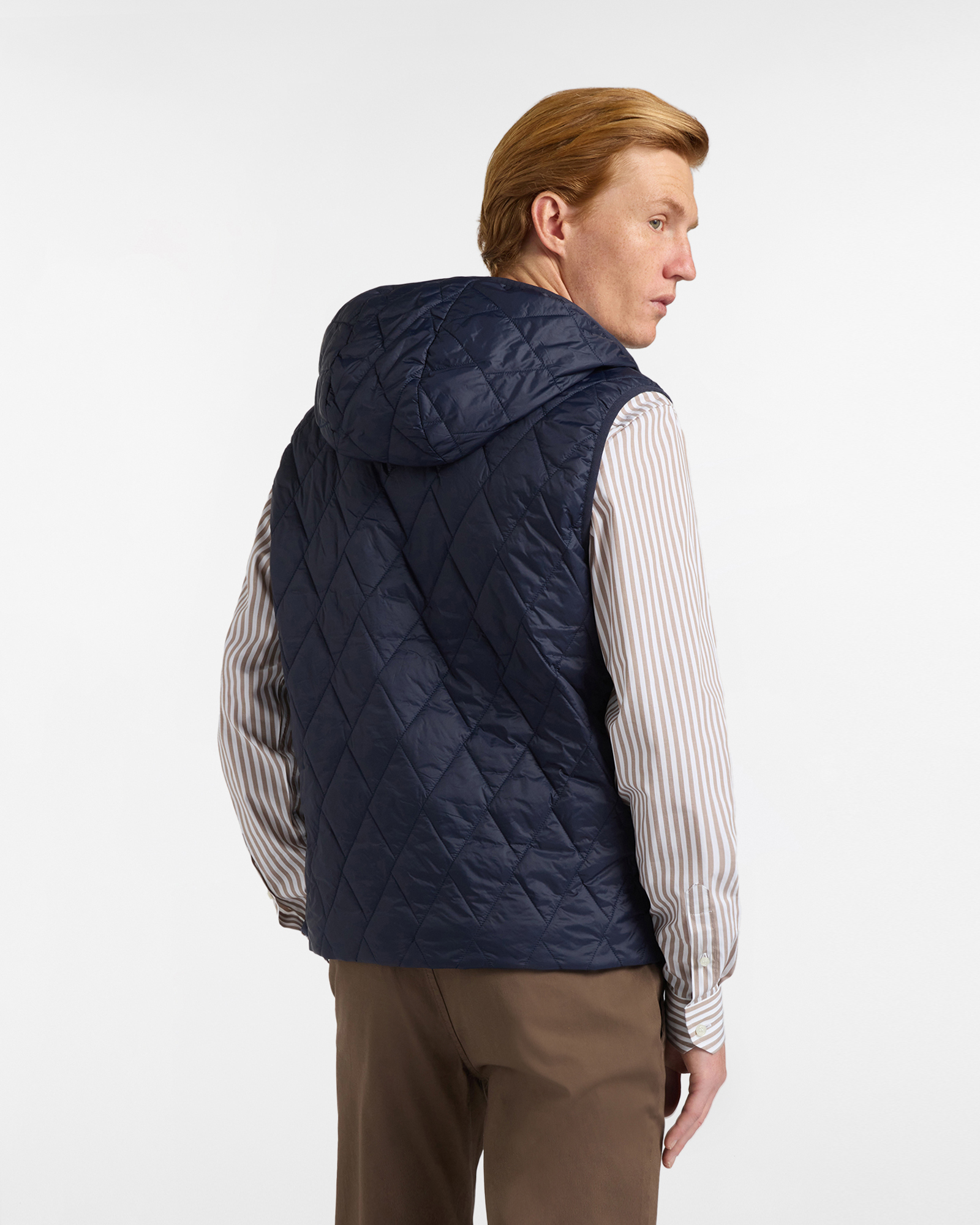 Smanicato Uomo Trapuntato con Cappuccio, Blu scuro, large image number 1