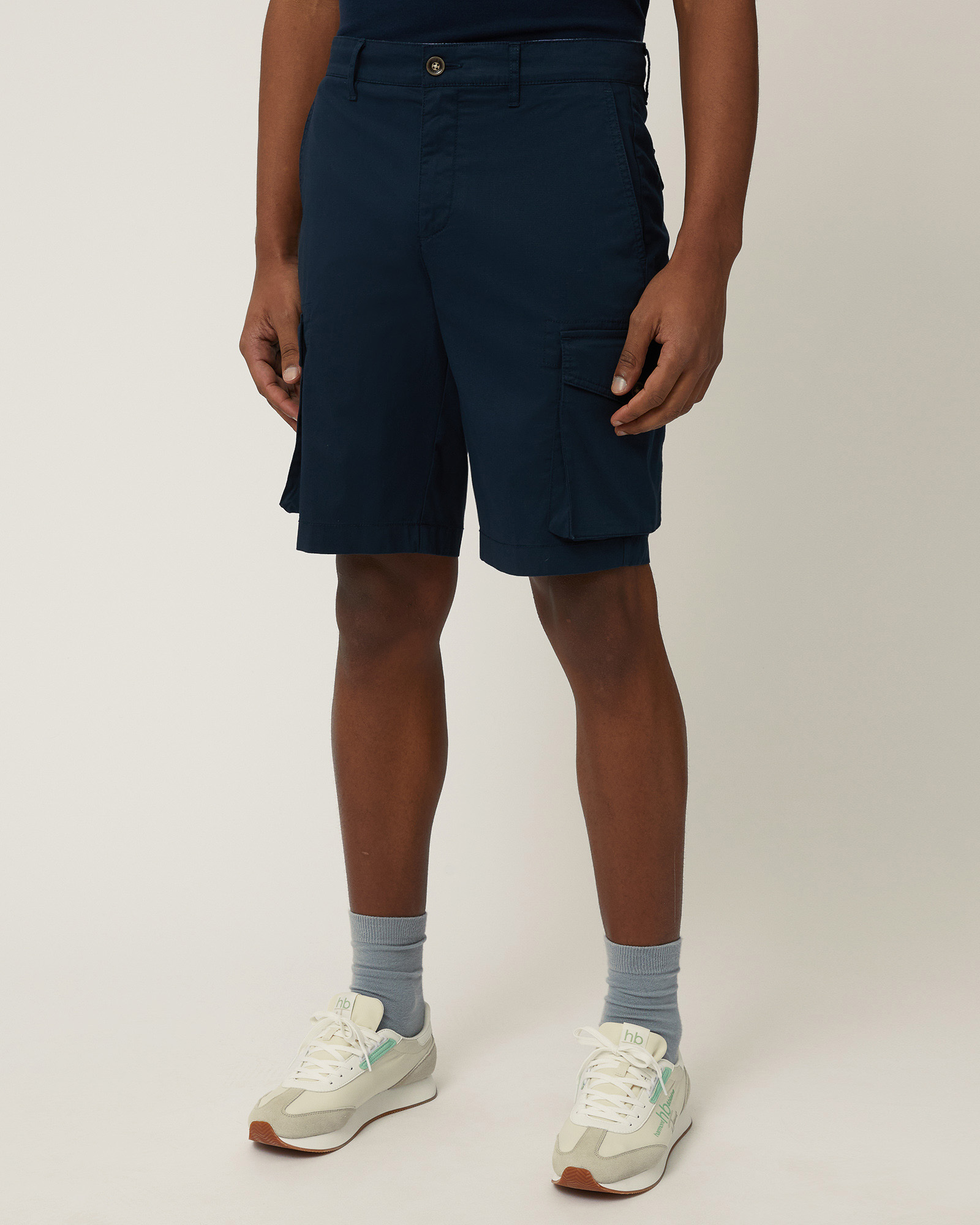 Bermuda Cargo Cotone Stretch, Blu Scuro, large