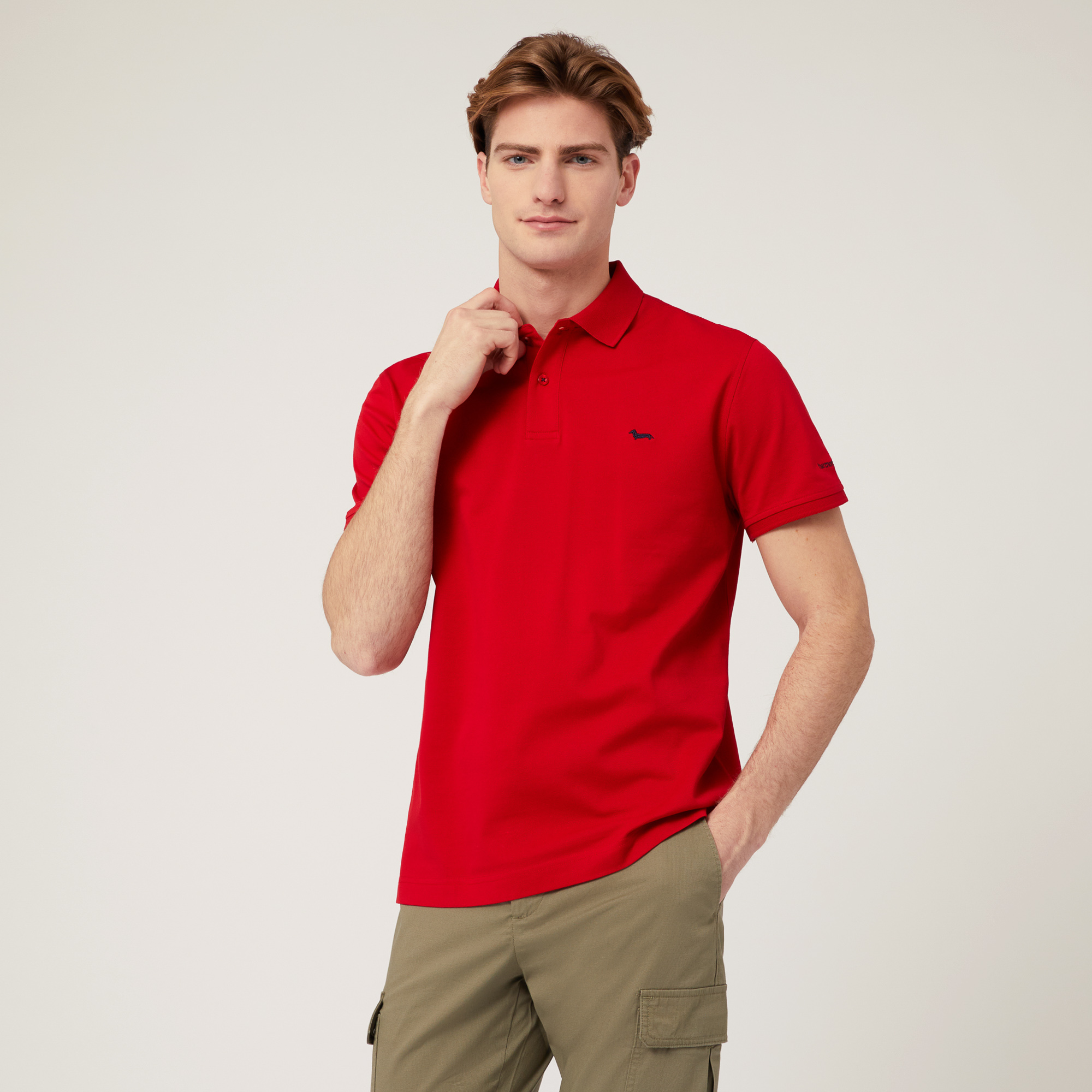 Polo with Lettering and Logo, Red, large