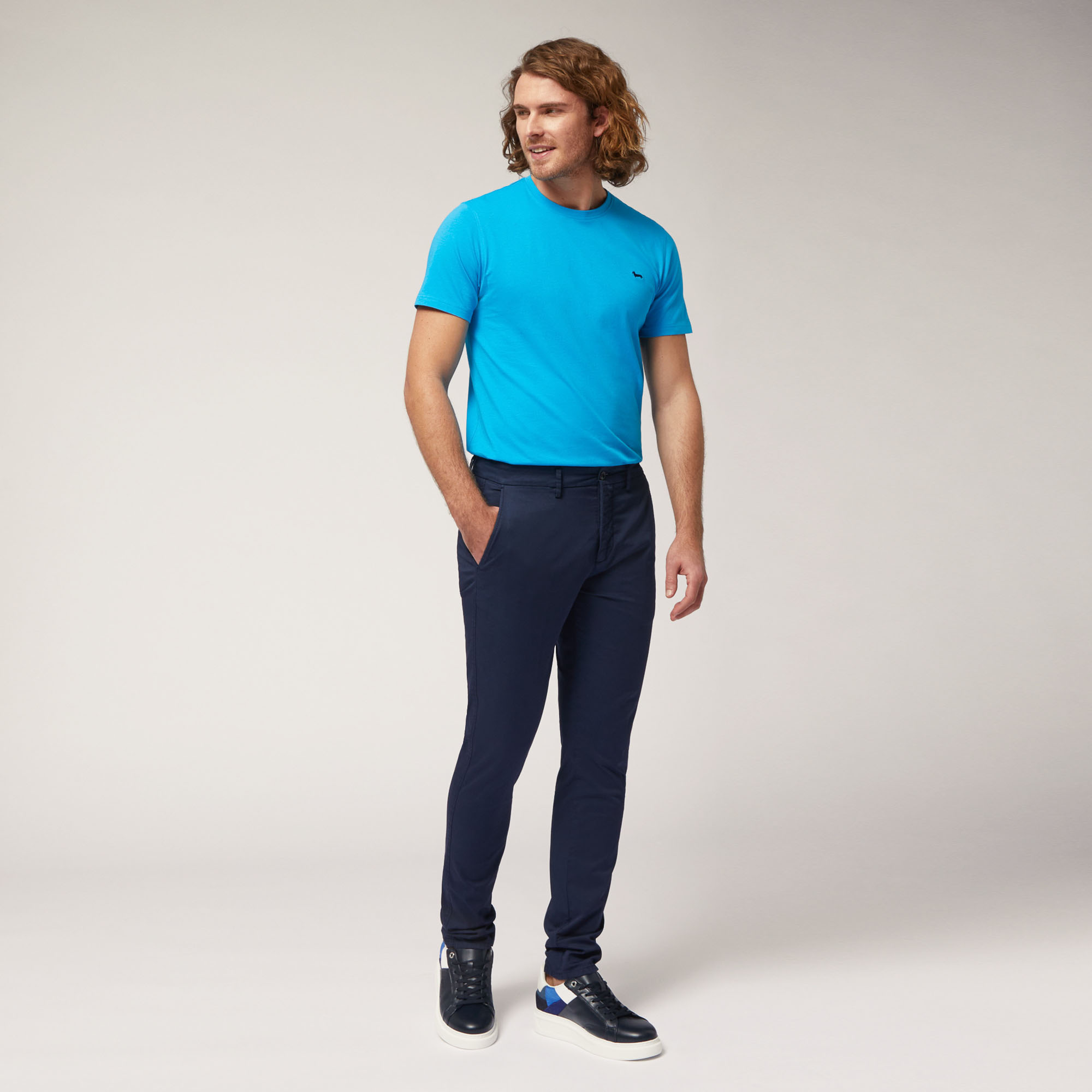 Pantaloni Chino Narrow Fit, Blu Navy, large image number 3