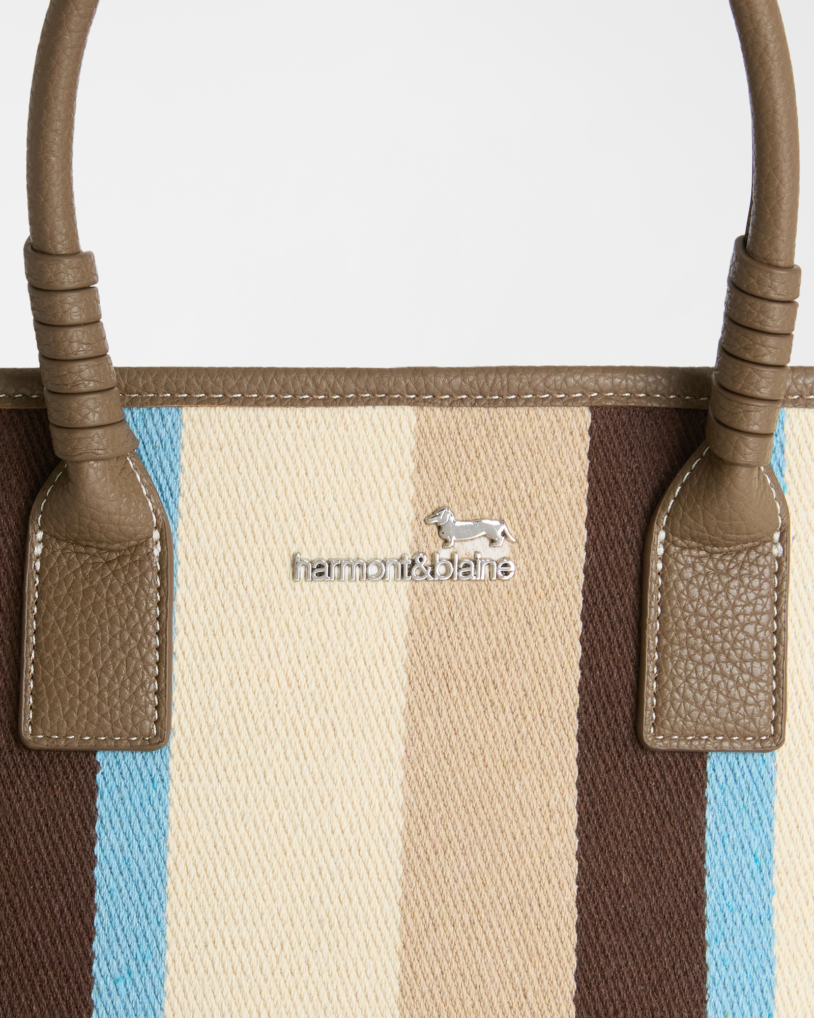 Medium striped shopper, White, large image number 2