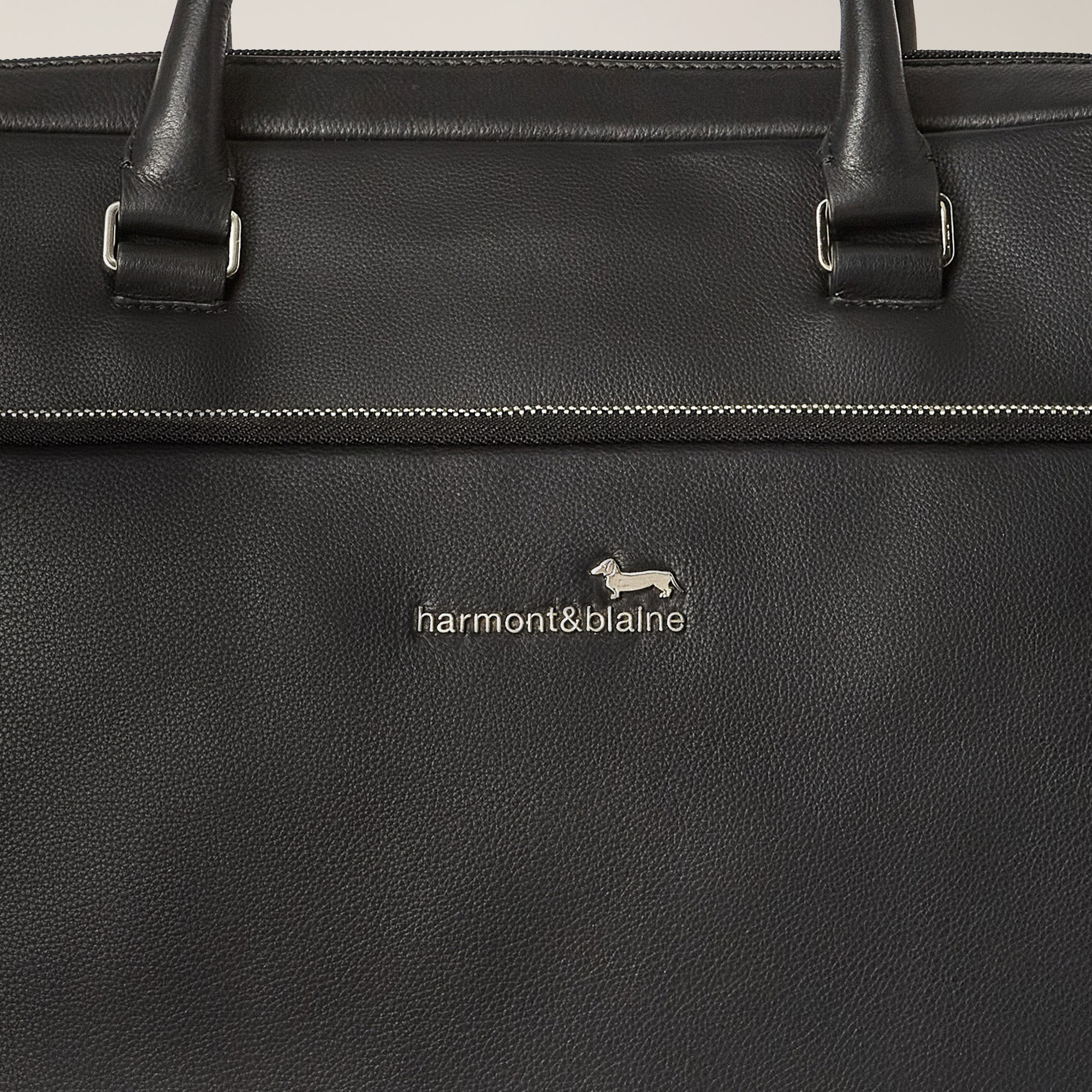 Business Bag In Vera Pelle Con Tracolla Rimovibile, Nero, large image number 2