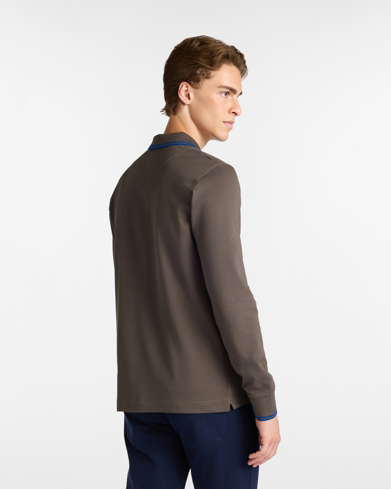 Long Sleeve Righini Polo, Green, large image number 1