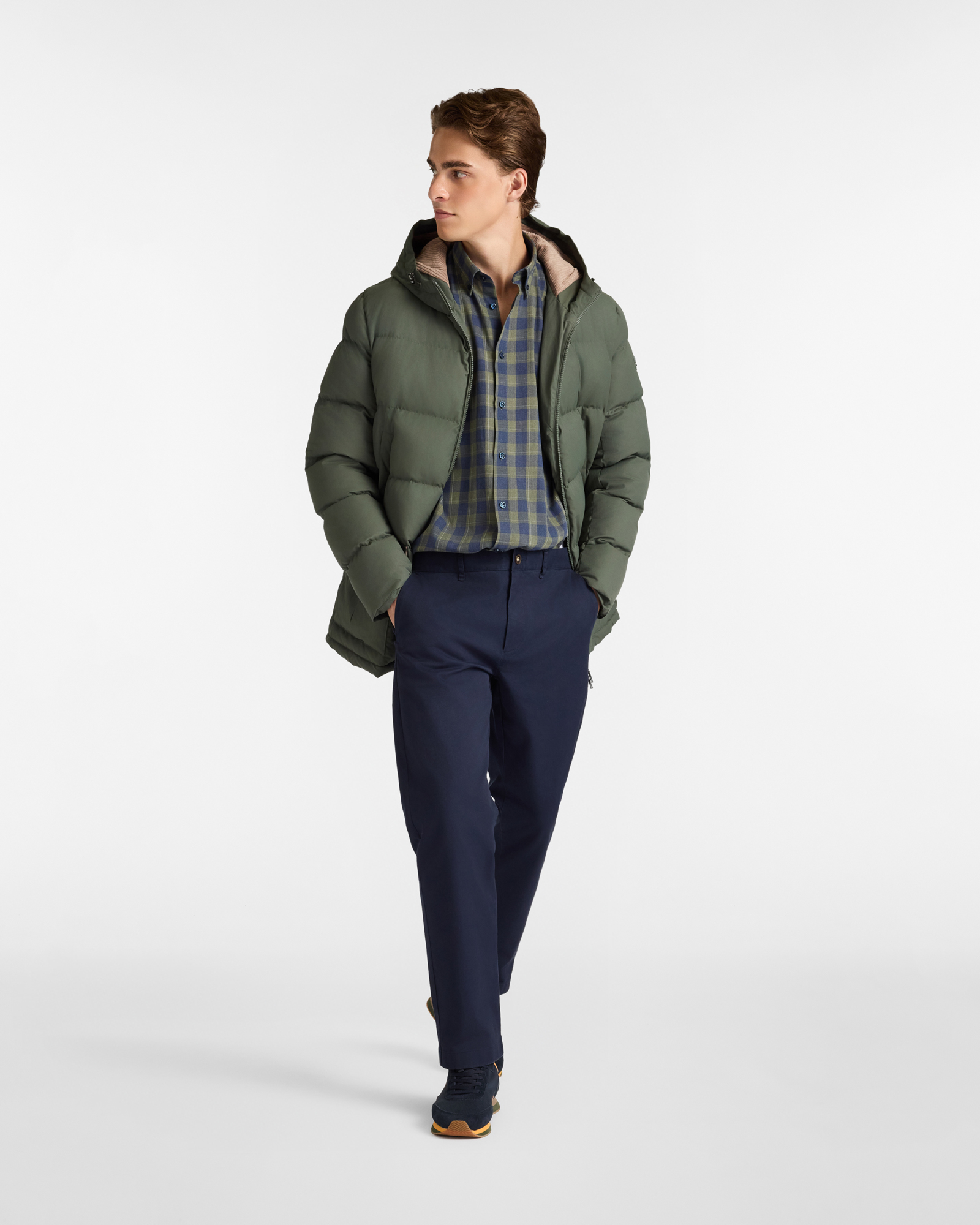 Pantaloni Cargo Carrot Fit in Cotone Stretch, Blu Scuro, large image number 3