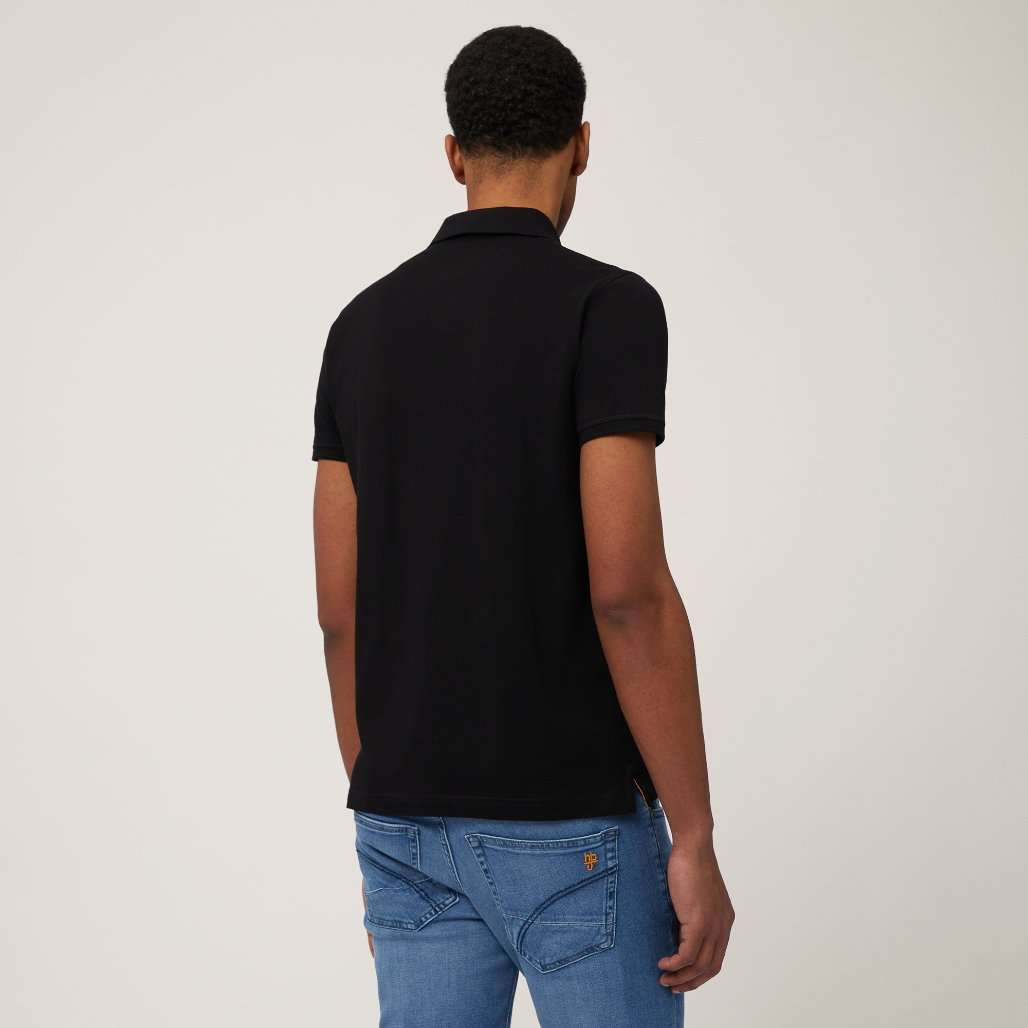 Polo In Cotone Narrow Fit, Nero, large image number 1