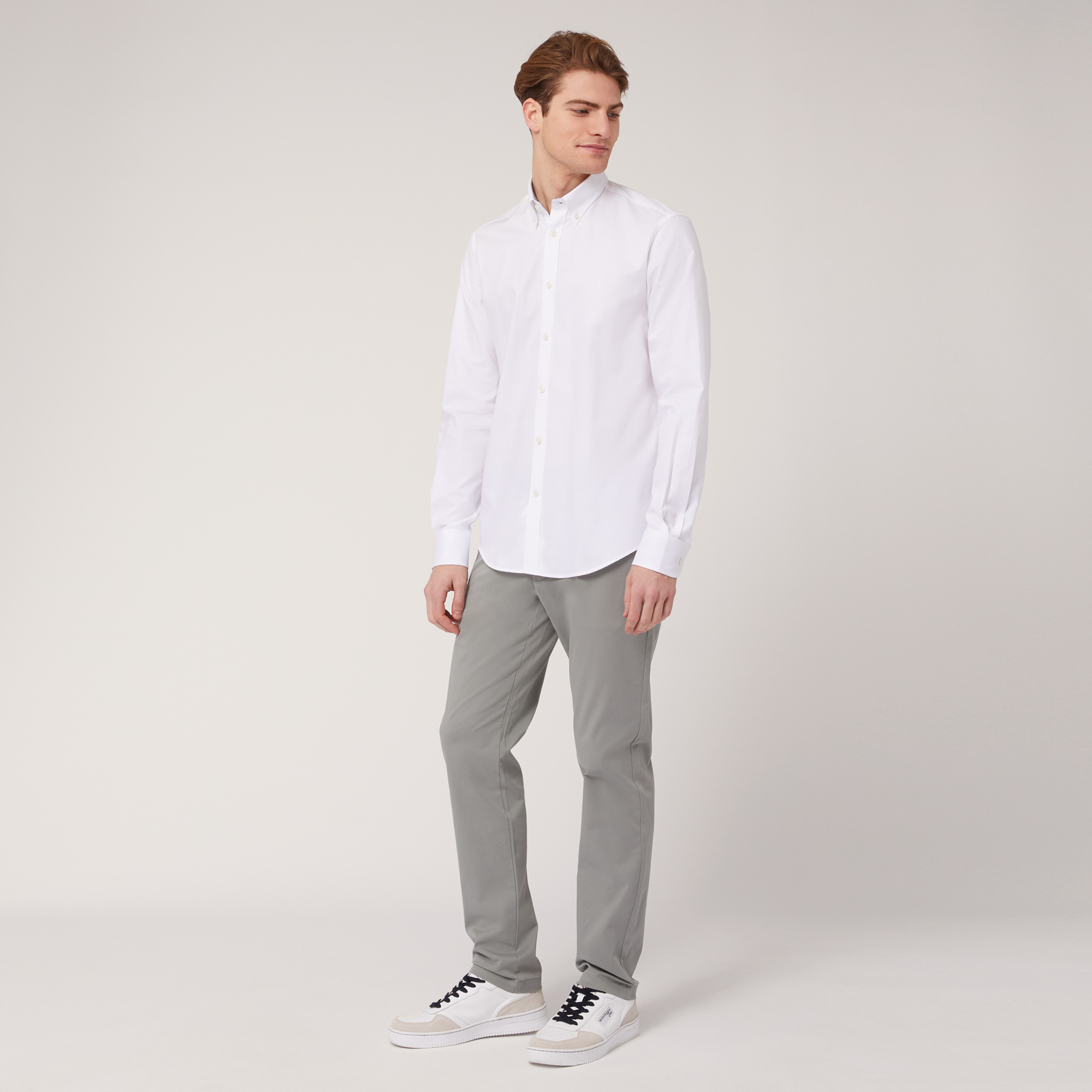 Camicia Regular In Cotone, Bianco, large image number 3