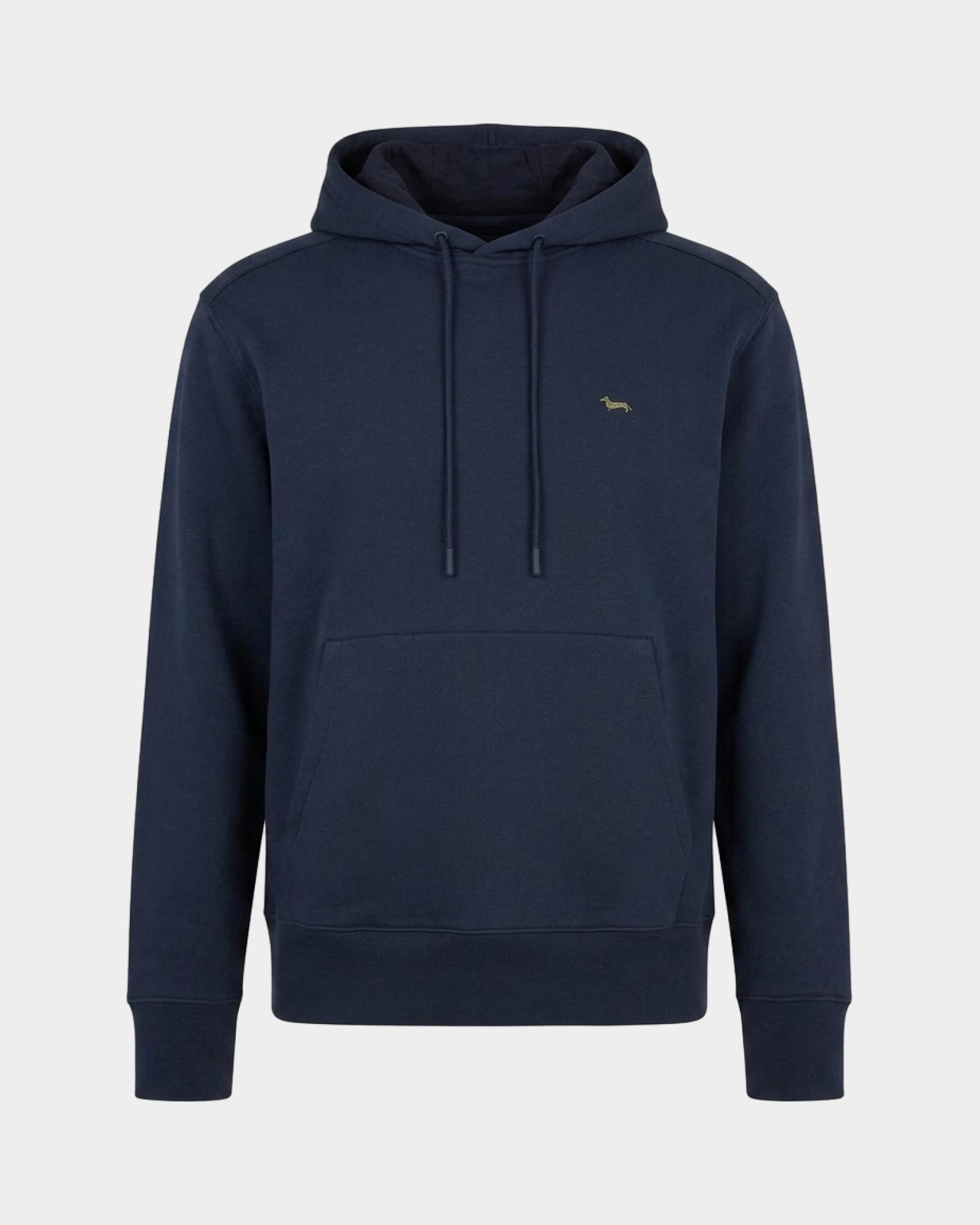 Men's blue Relaxed Fit hoodie with kangaroo pocket, NAVY BLUE, large
