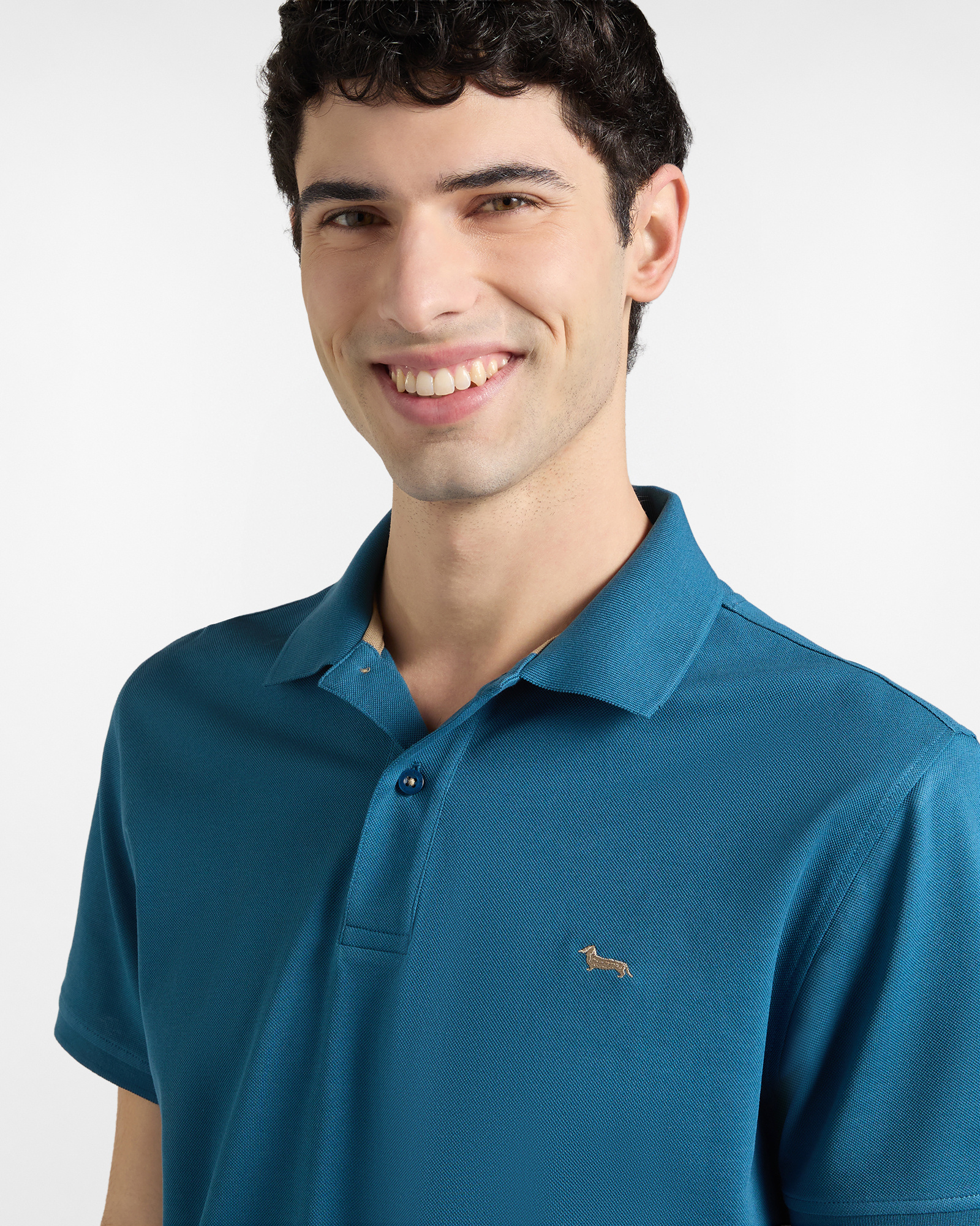 Polo Uomo Basic in Piqu&eacute;, Blu, large image number 2