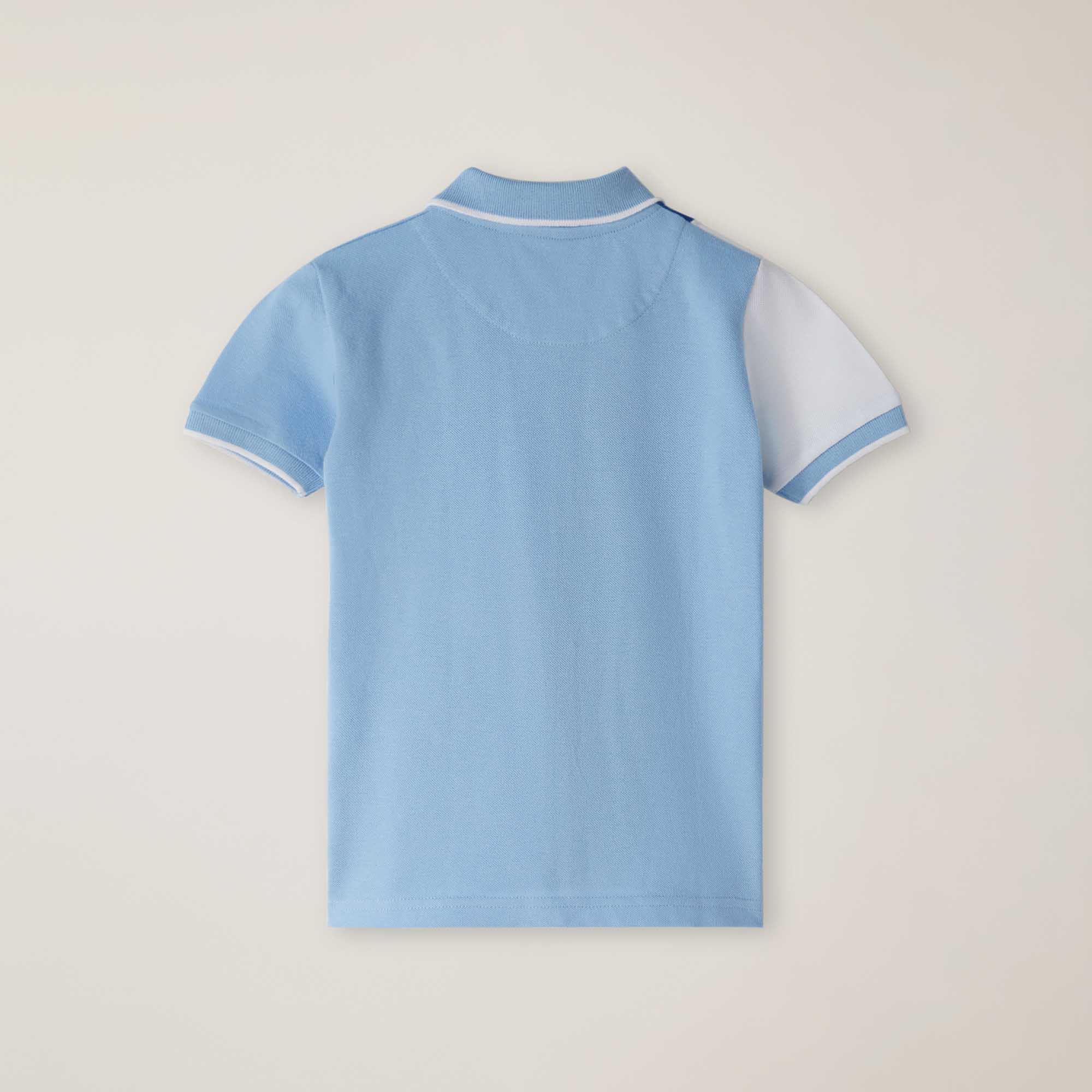 Poloshirt mit kontrastierenden Farbstreifen, BLASS-HIMMELBLAU, large image number 1
