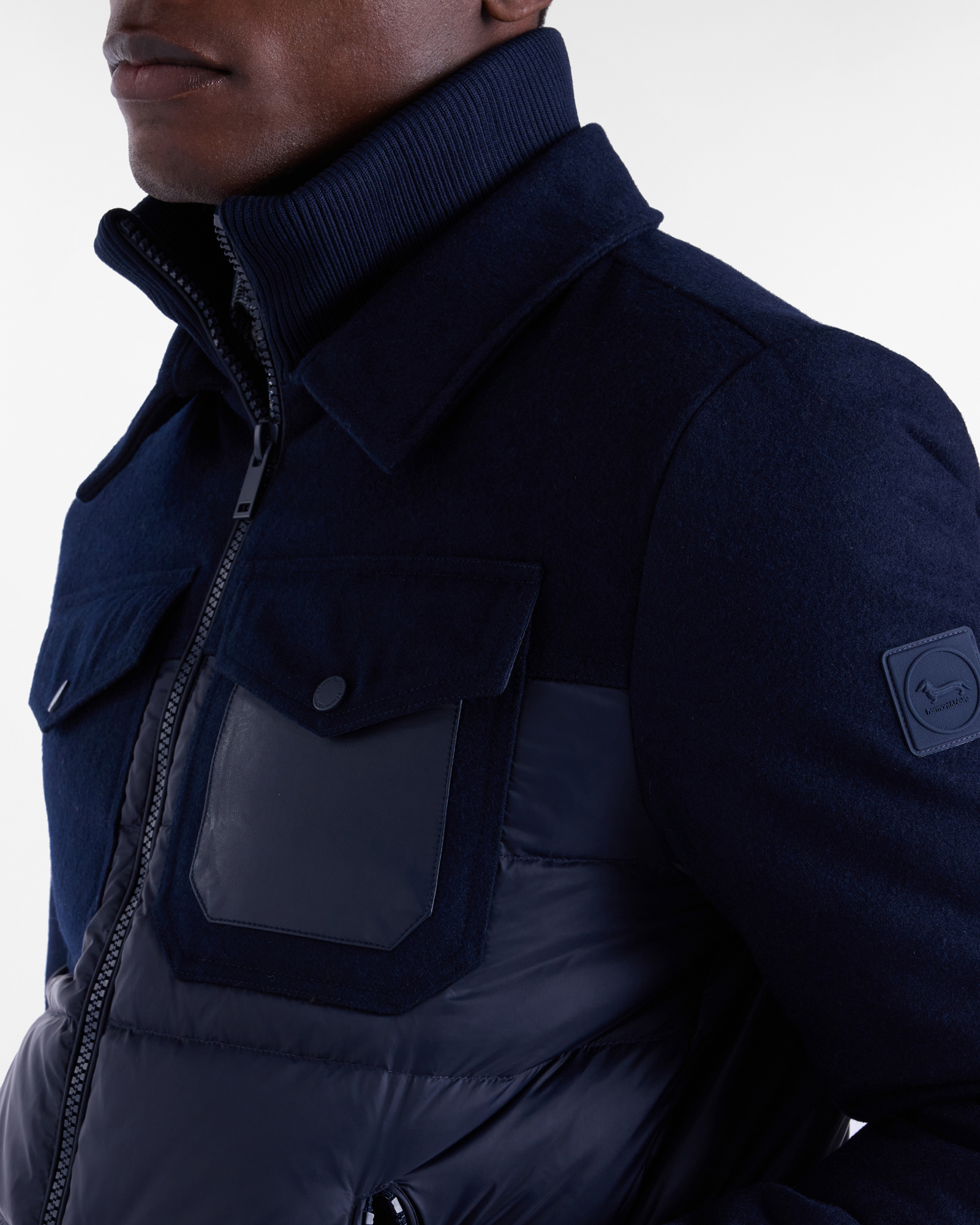 Chaqueta de Lana y Nailon, Azul Navy, large image number 2