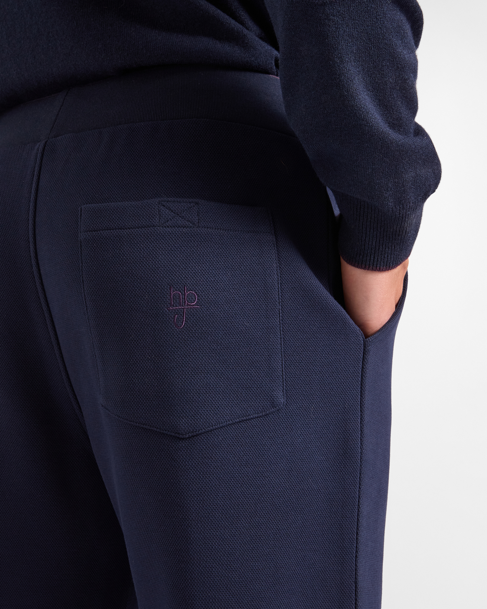 Pantaloni Sportivi HBJ Uomo in Tessuto Piquet, BLU SCURO, large image number 2