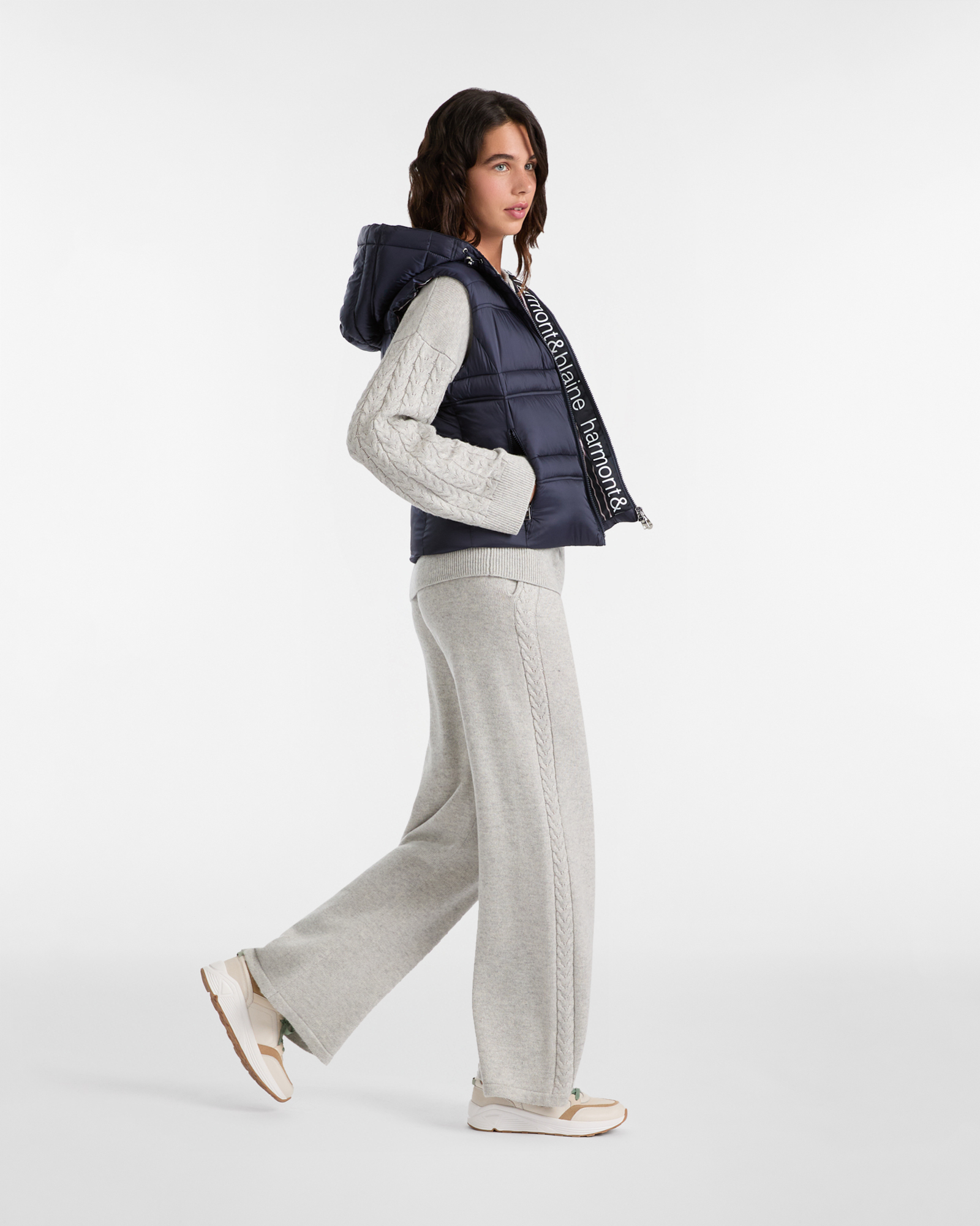 Gilet Imbottito Con Cappuccio, Blu Navy, large image number 3