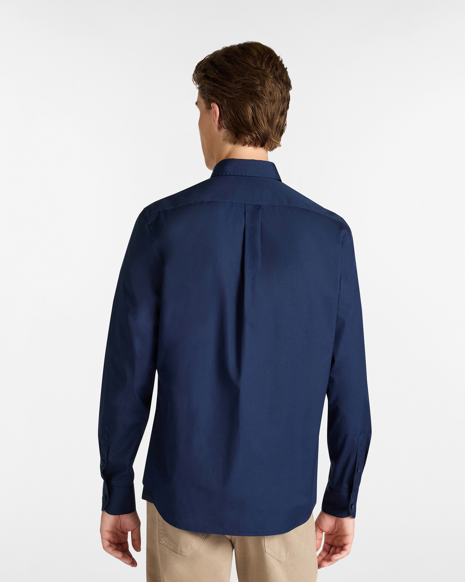 Essentials shirt in plain-coloured cotton, Light Blue, large image number 1