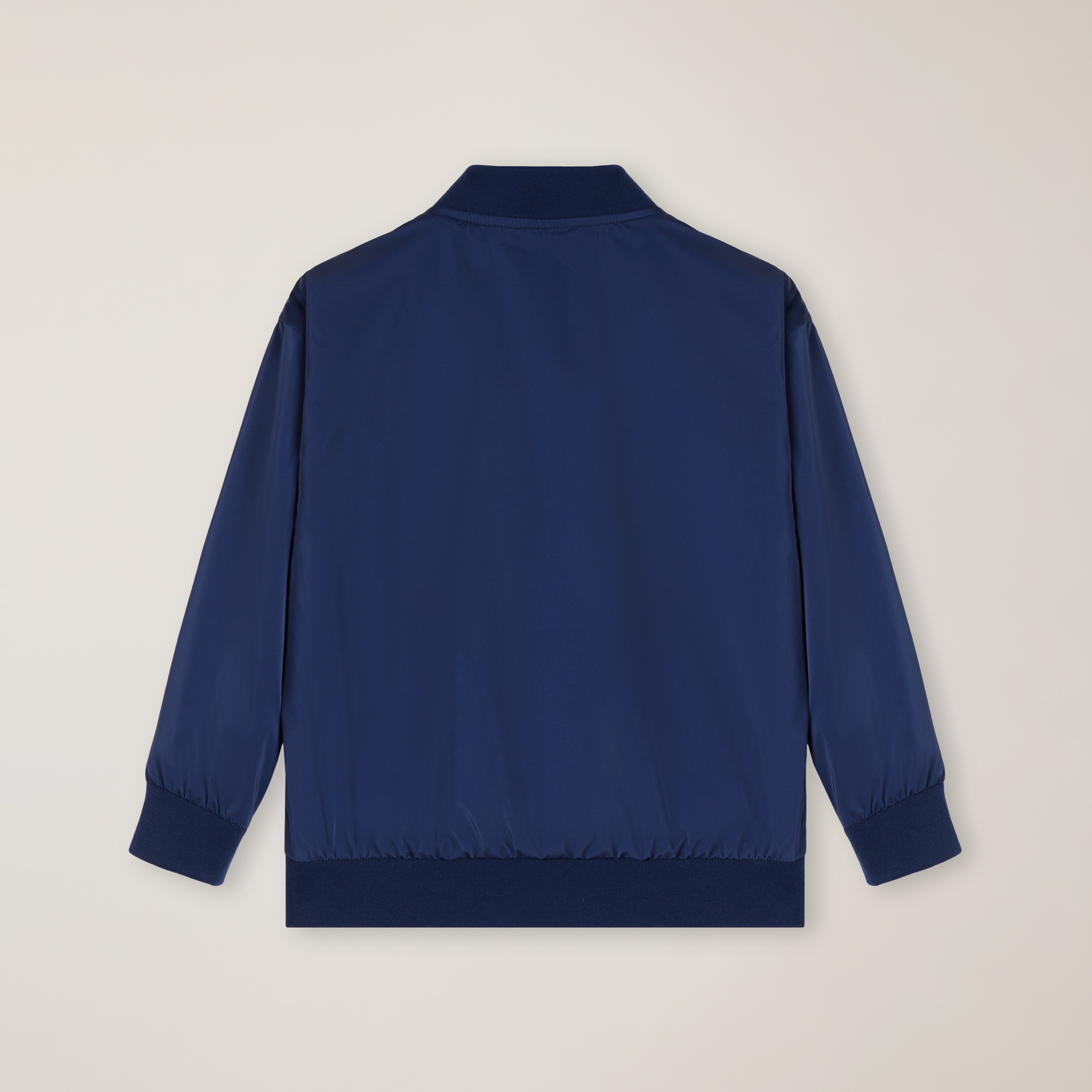 Leather-effect bomber jacket with logo patch