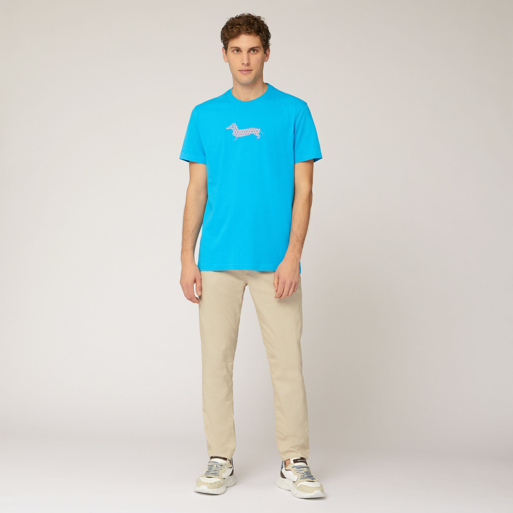 Printed Dachshund Maxi T-Shirt, Light Blue, large image number 3