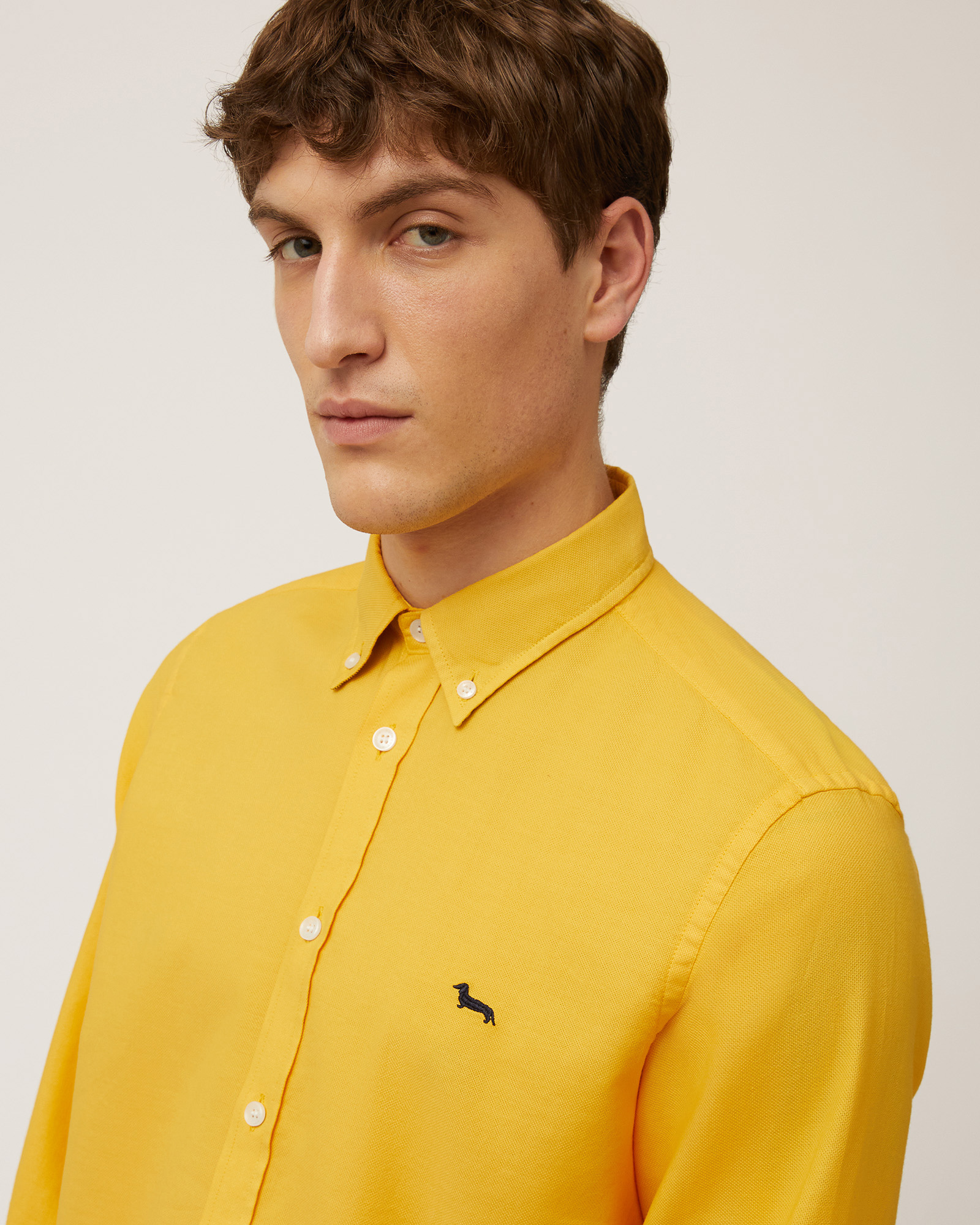 Chemise en Pur Coton, Jaune canari, large image number 2