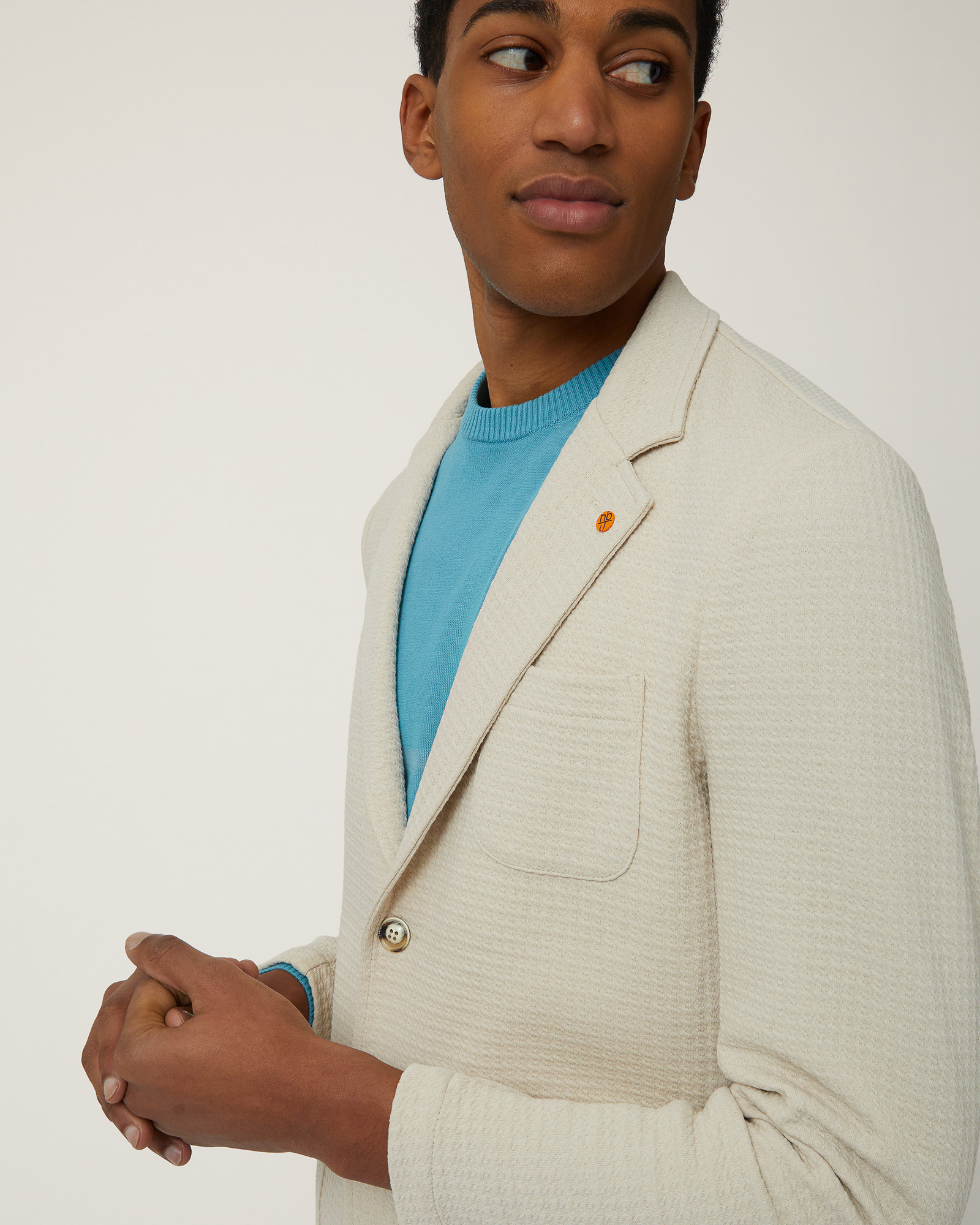 Regular-Fit Jersey Jacket, Sand, large image number 2