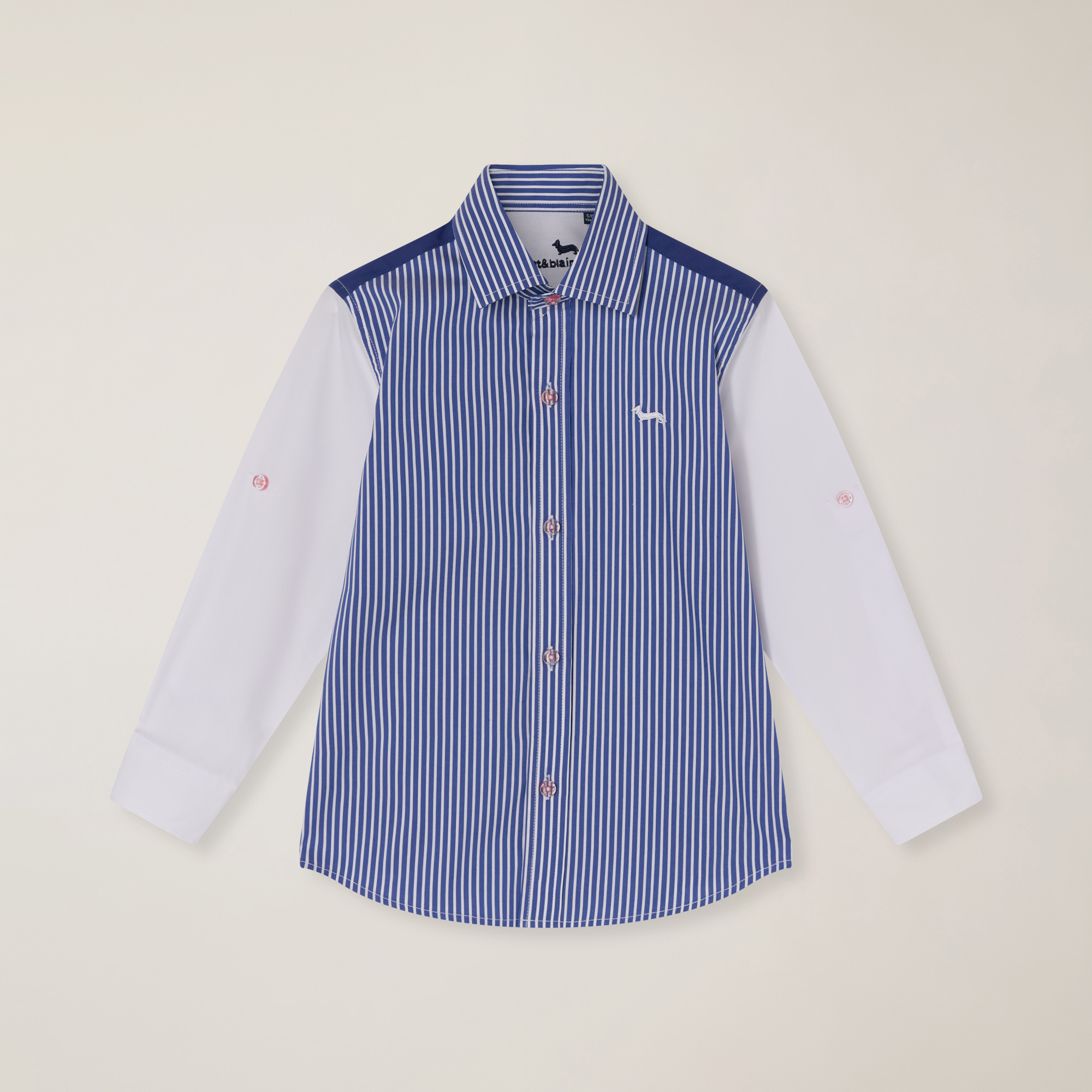 Camisa de rayas con mangas a contraste