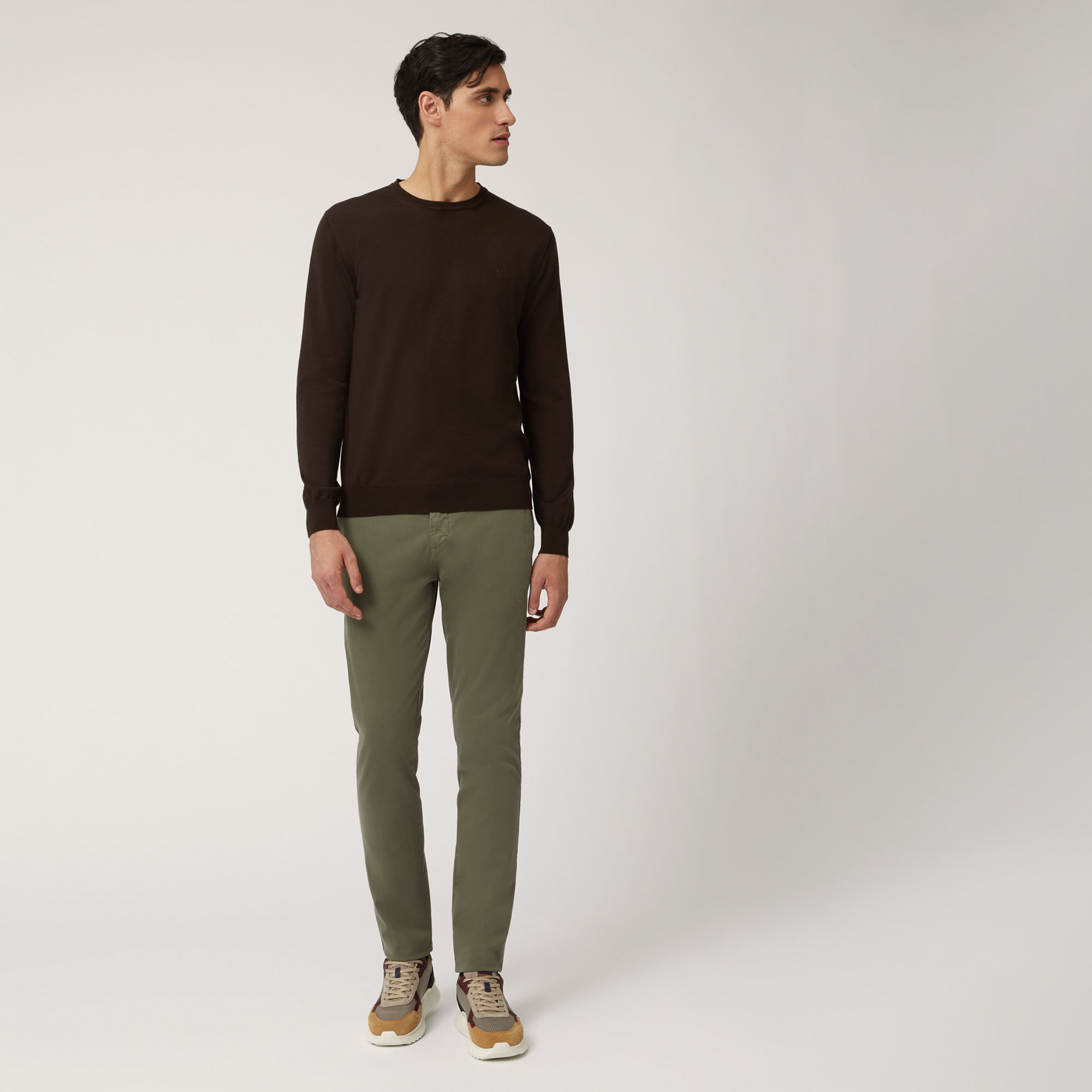 Pullover Girocollo In Lana Merino, Rovere Moro, large image number 3