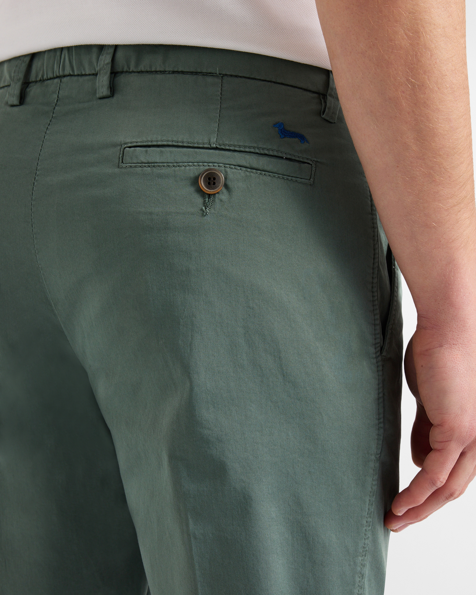 Men's narrow-fit basic chino trousers, Green, large image number 2
