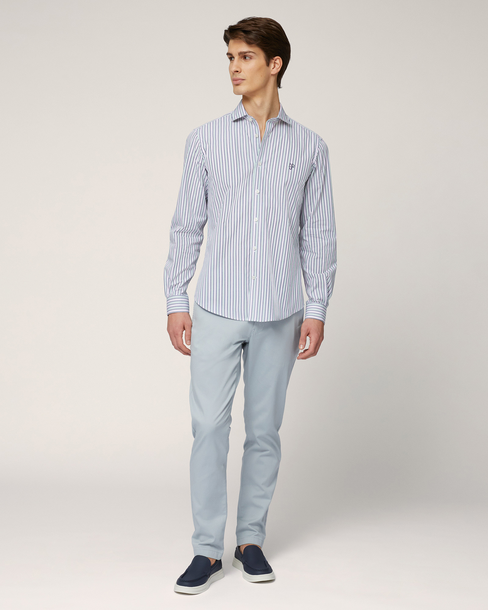 Striped Cotton Shirt, Pink, large image number 3