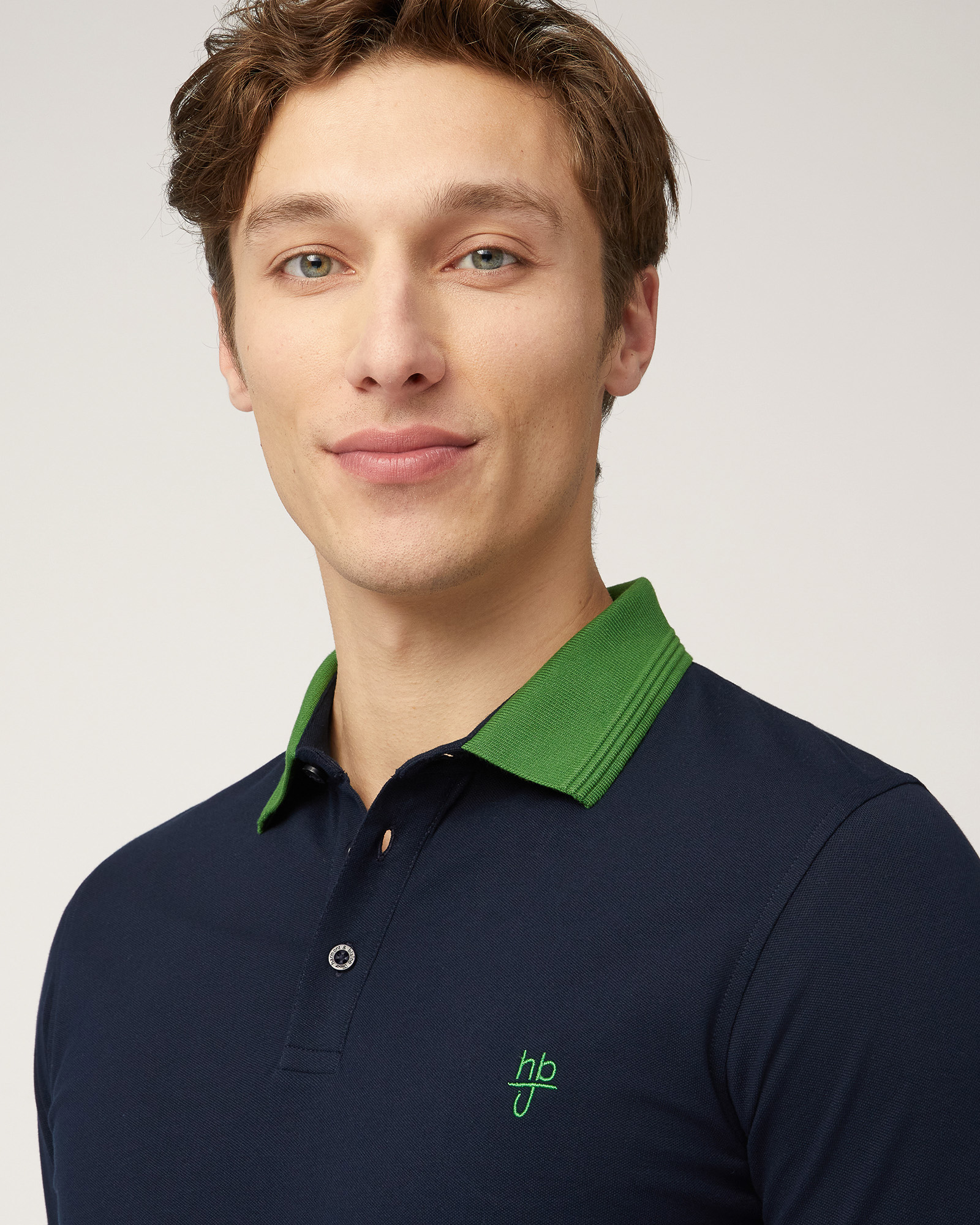 Polo with Contrasting 3D Collar, Dark Blue, large image number 2
