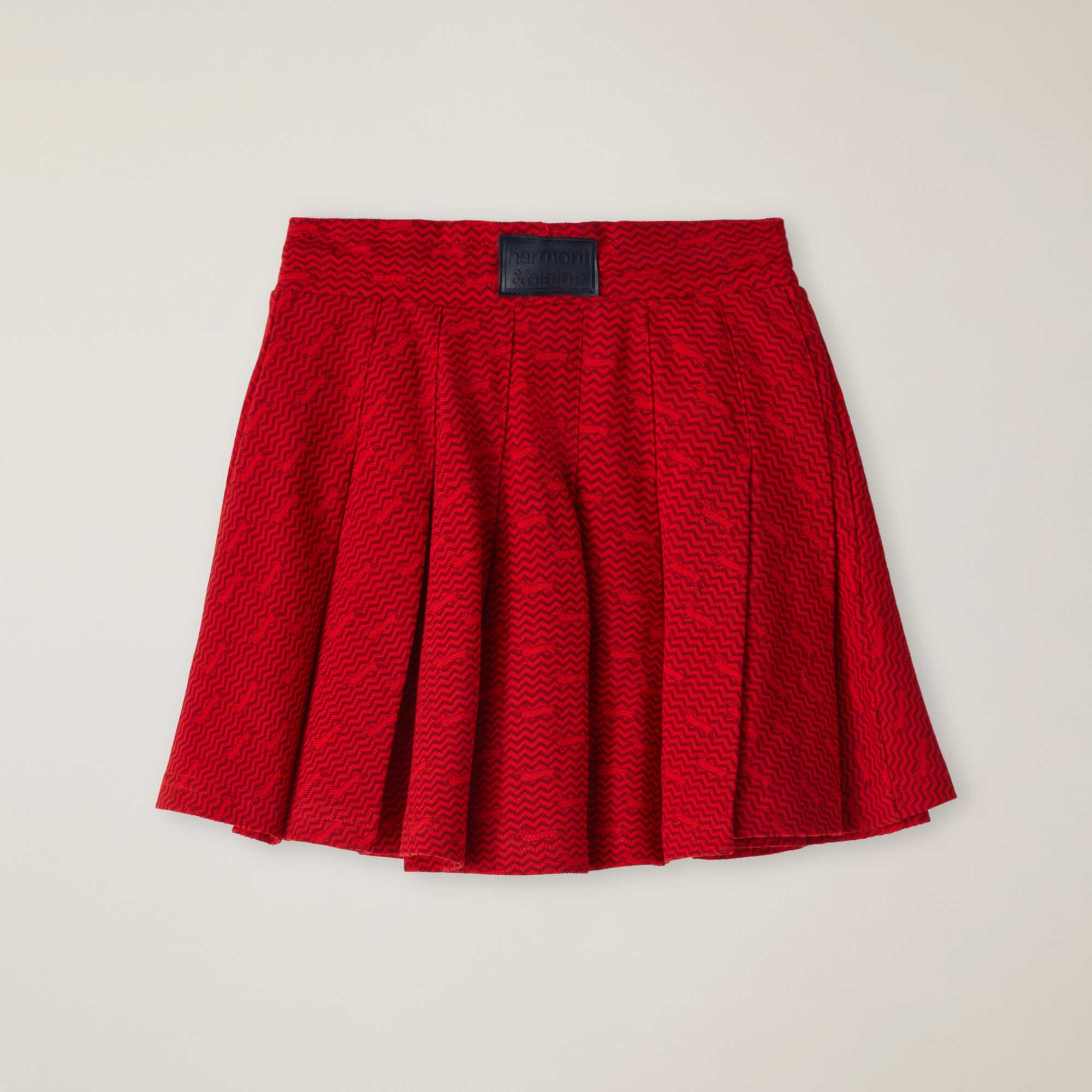 Micro-patterned print skirt, Red, large image number 1