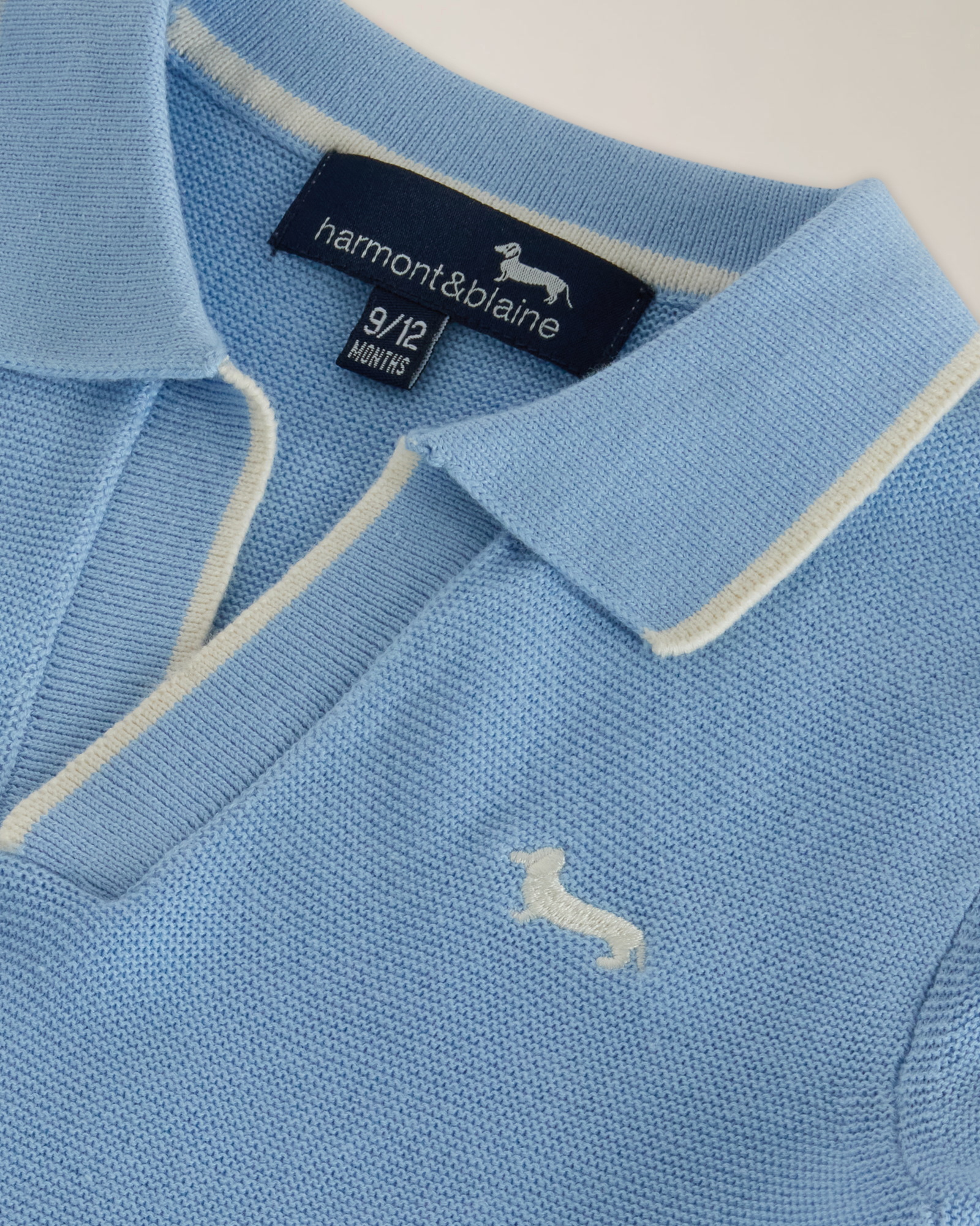 Short-sleeve polo shirt with embroidered logo, Sky Blue, large image number 2