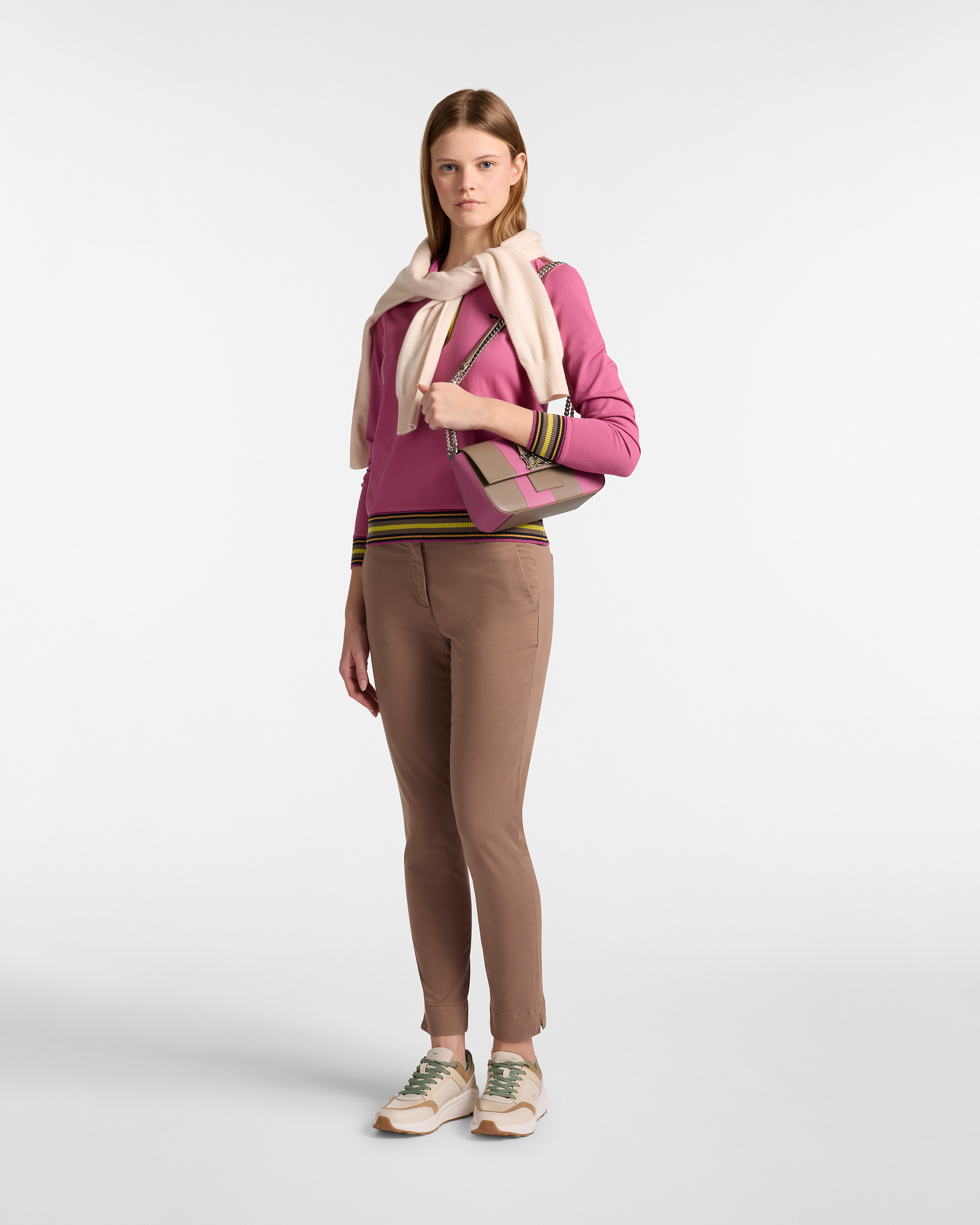 Stretch Gabardine Trousers, Light Brown, large image number 3