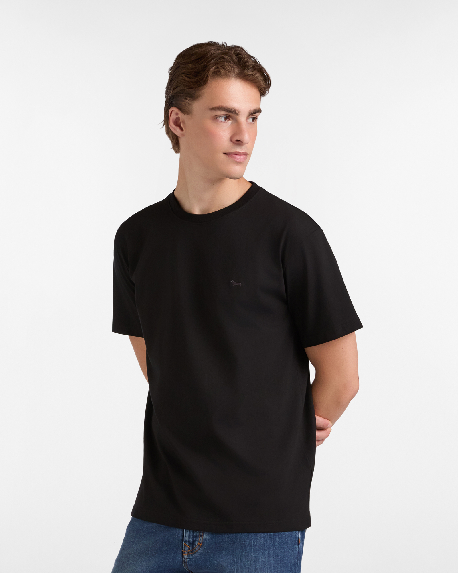 Relaxed Fit Cotton T-Shirt, Black, large