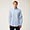 Cotton Shirt With Herringbone Collar Band, Azzurro, swatch