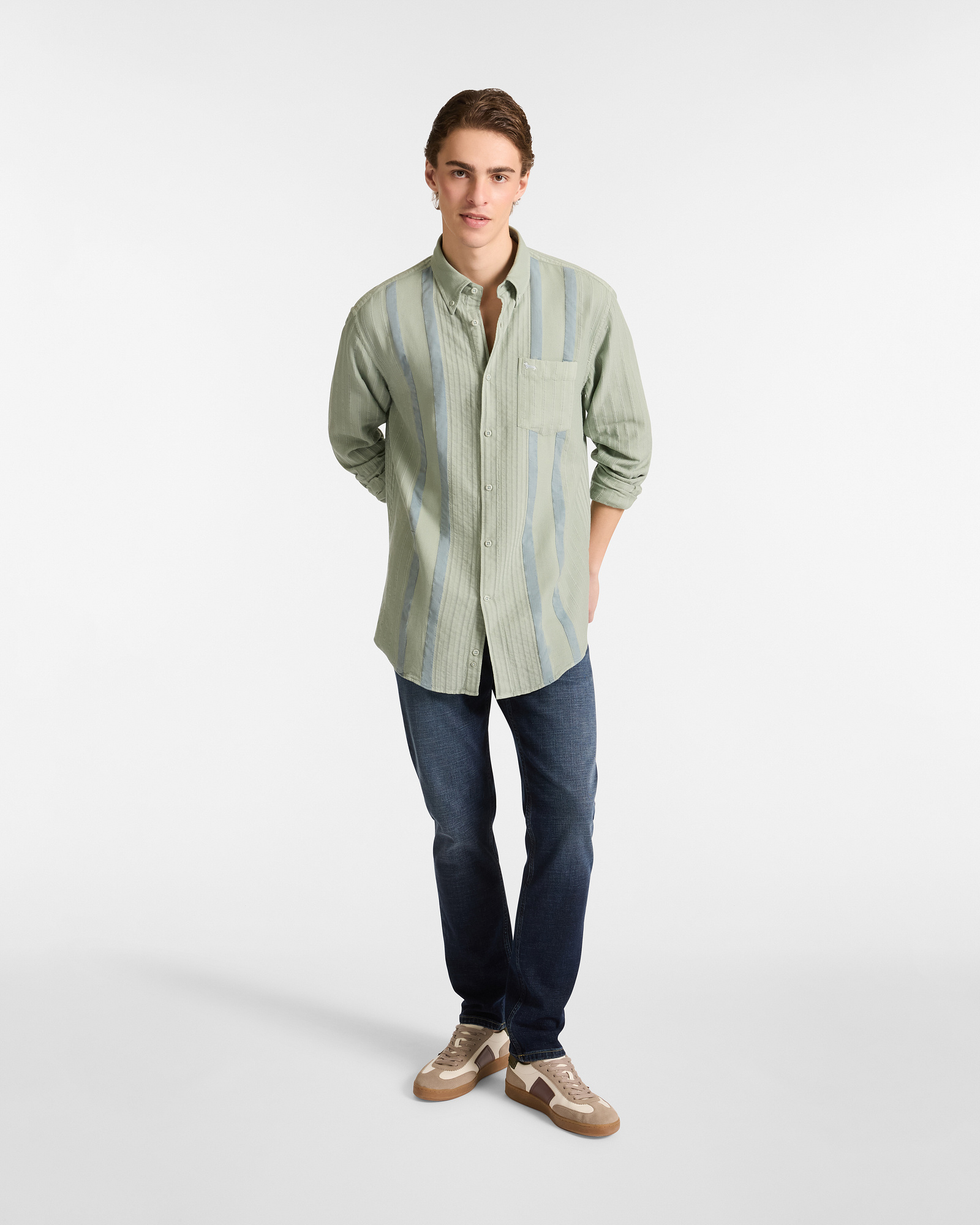 Camisa de Rayas 3D, Verde Claro, large image number 3
