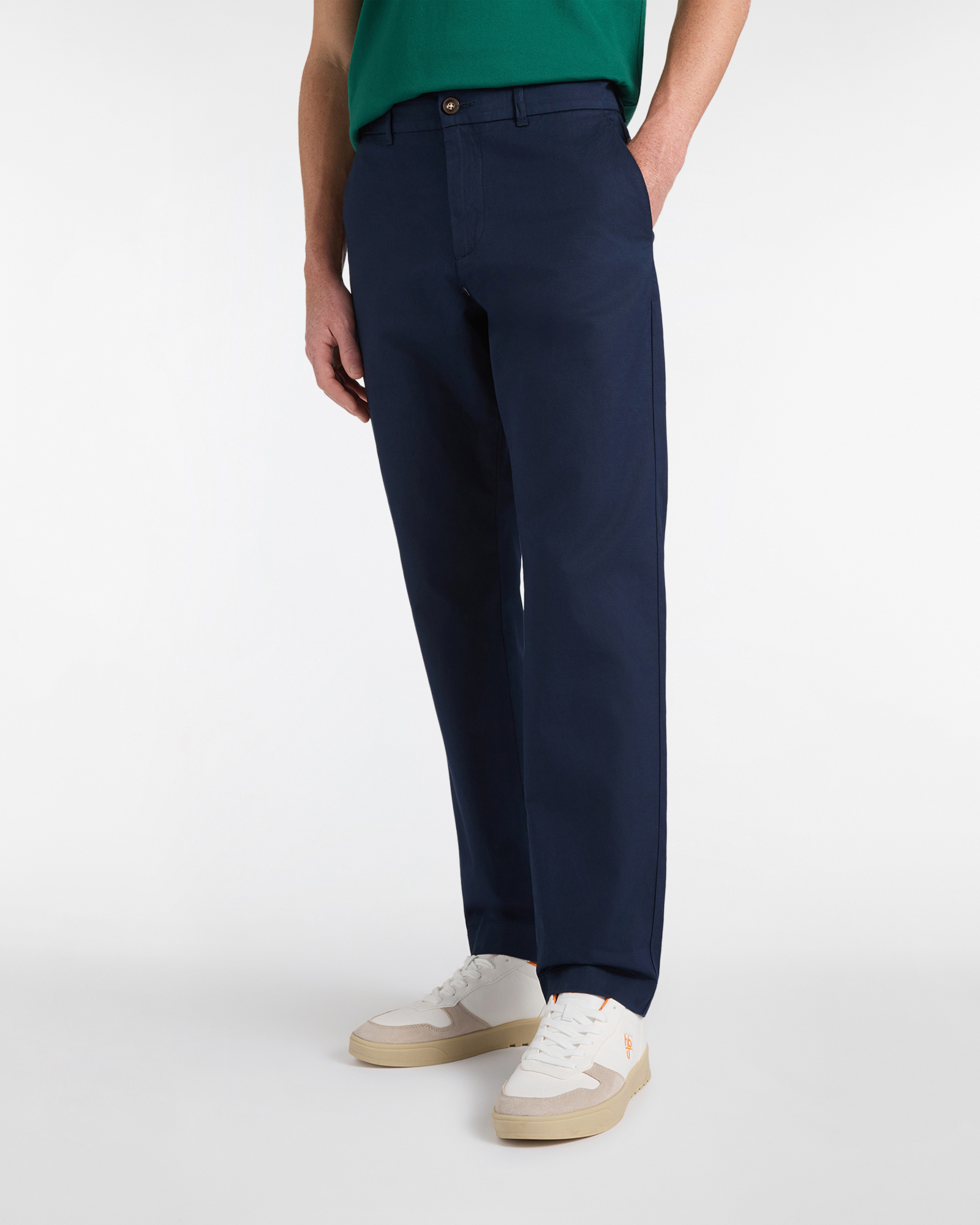 Chino Uomo in Cotone e Lino Regular Fit